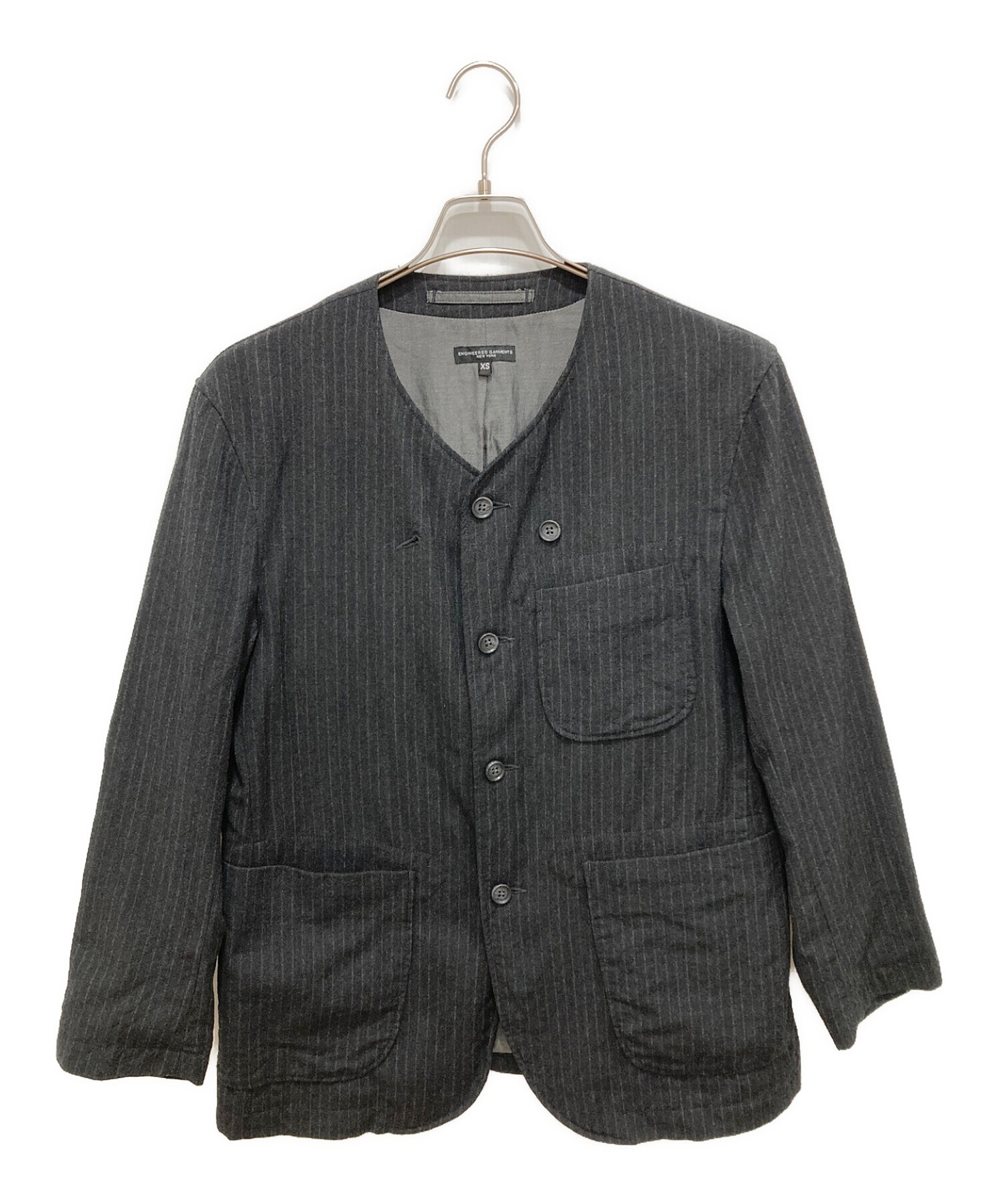 Engineered Garments (エンジニアド ガーメンツ) No Collar Jacket/ノーカラージャケット チャコールグレー  サイズ:XS