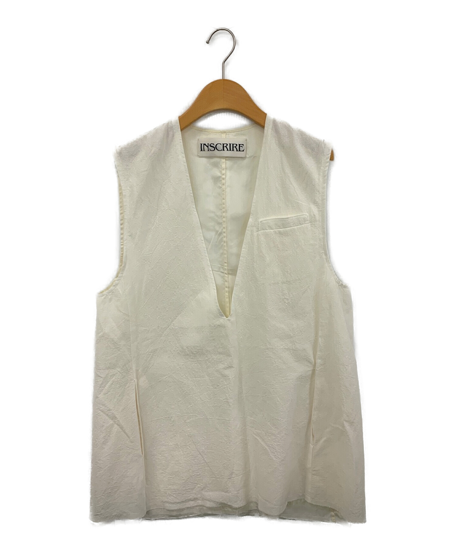 INSCRIRE (アンスクリア) boil washer sleeveless jacket アイボリー サイズ:38