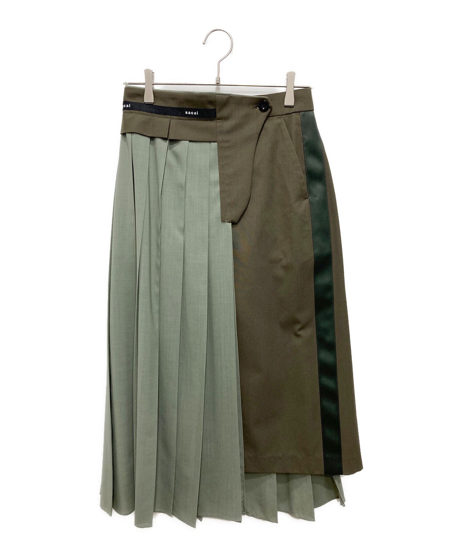 sacai (サカイ) Suiting Skirt プリーツ ラップスカート サイズ:1