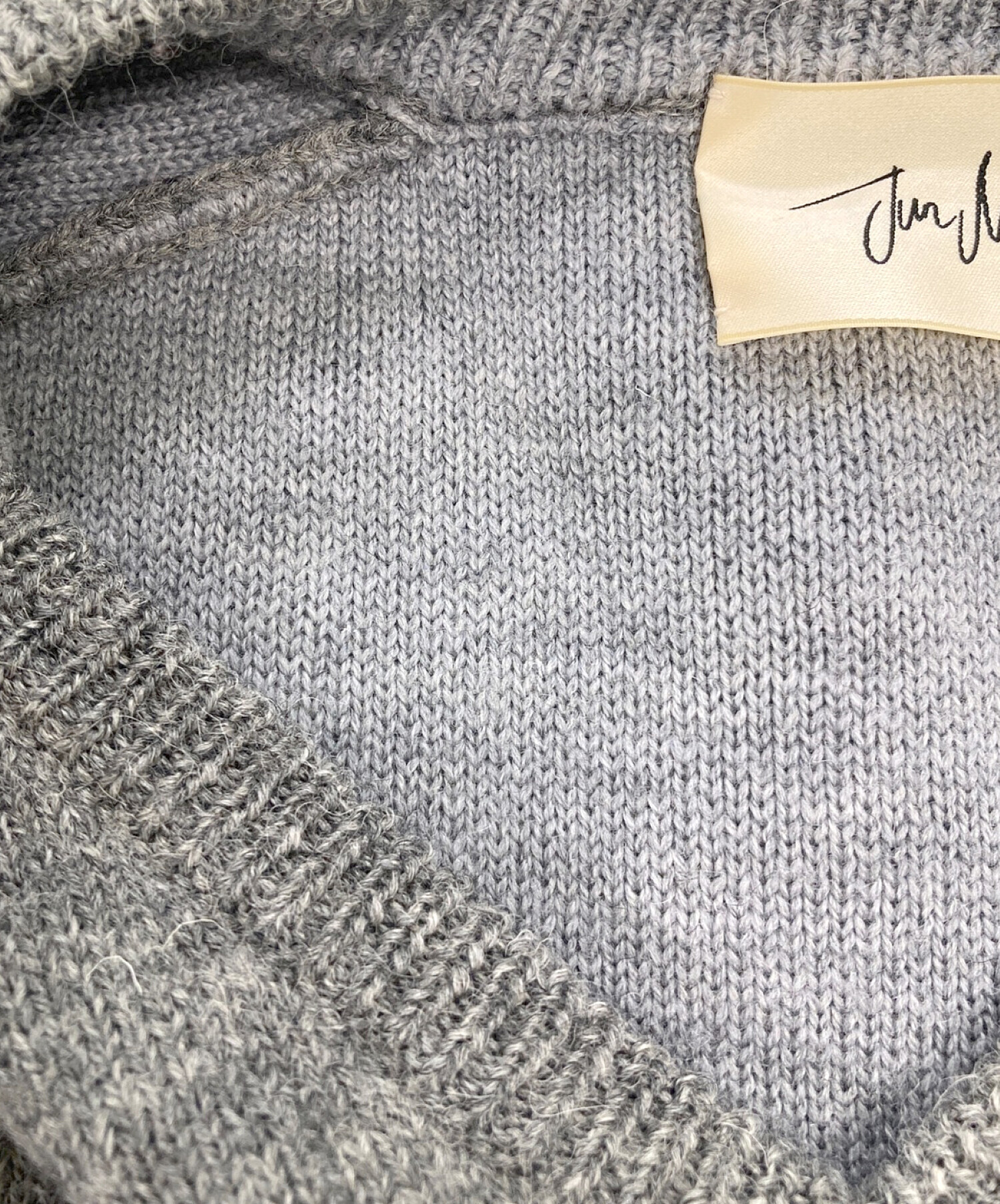 中古・古着通販】JUN MIKAMI (ジュン ミカミ) v neck knit グレー