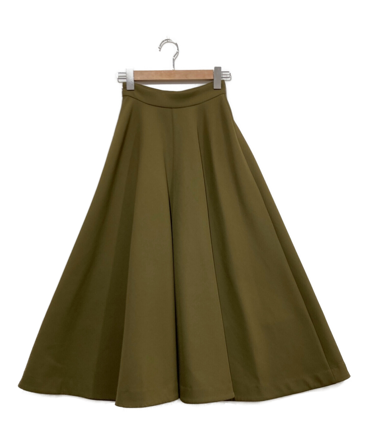 CLANE (クラネ) DOUBLE CROSS CIRCULAR SKIRT カーキ