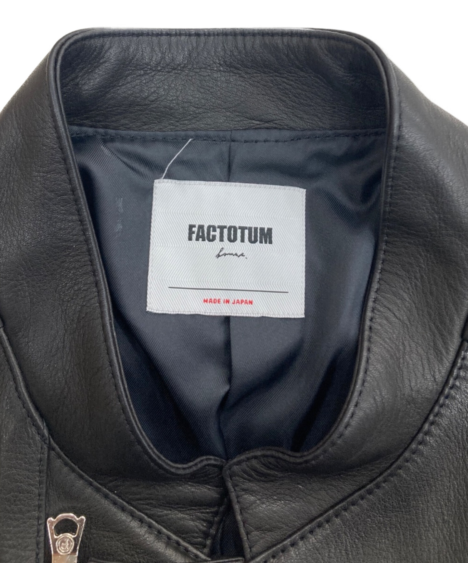 FACTOTUM (ファクトタム) カウハイドシングルライダースジャケット ブラック サイズ:L