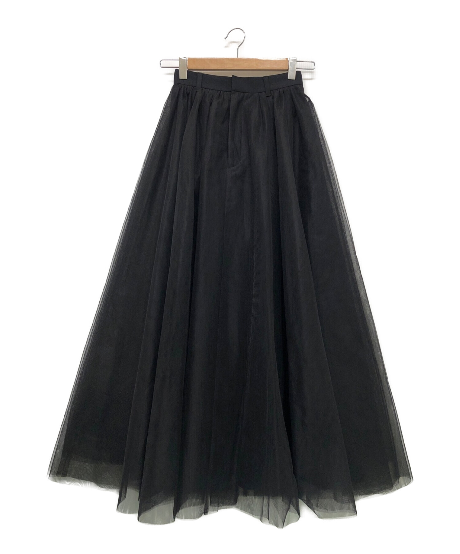 CLANE (クラネ) VOLUME LONG PANIER SKIRT ブラック