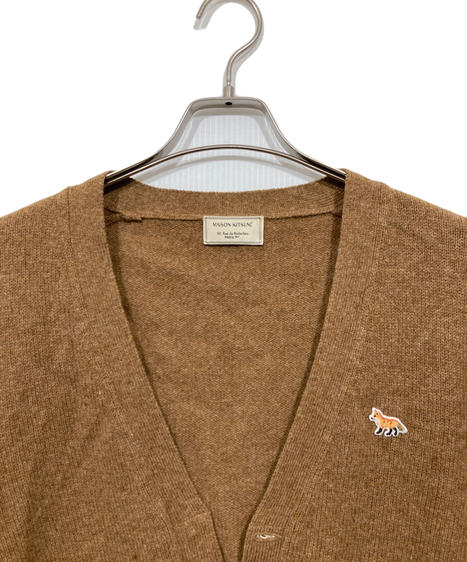 maison kitsune (メゾンキツネ) ウールカーディガン ブラウン サイズ:SIZE M