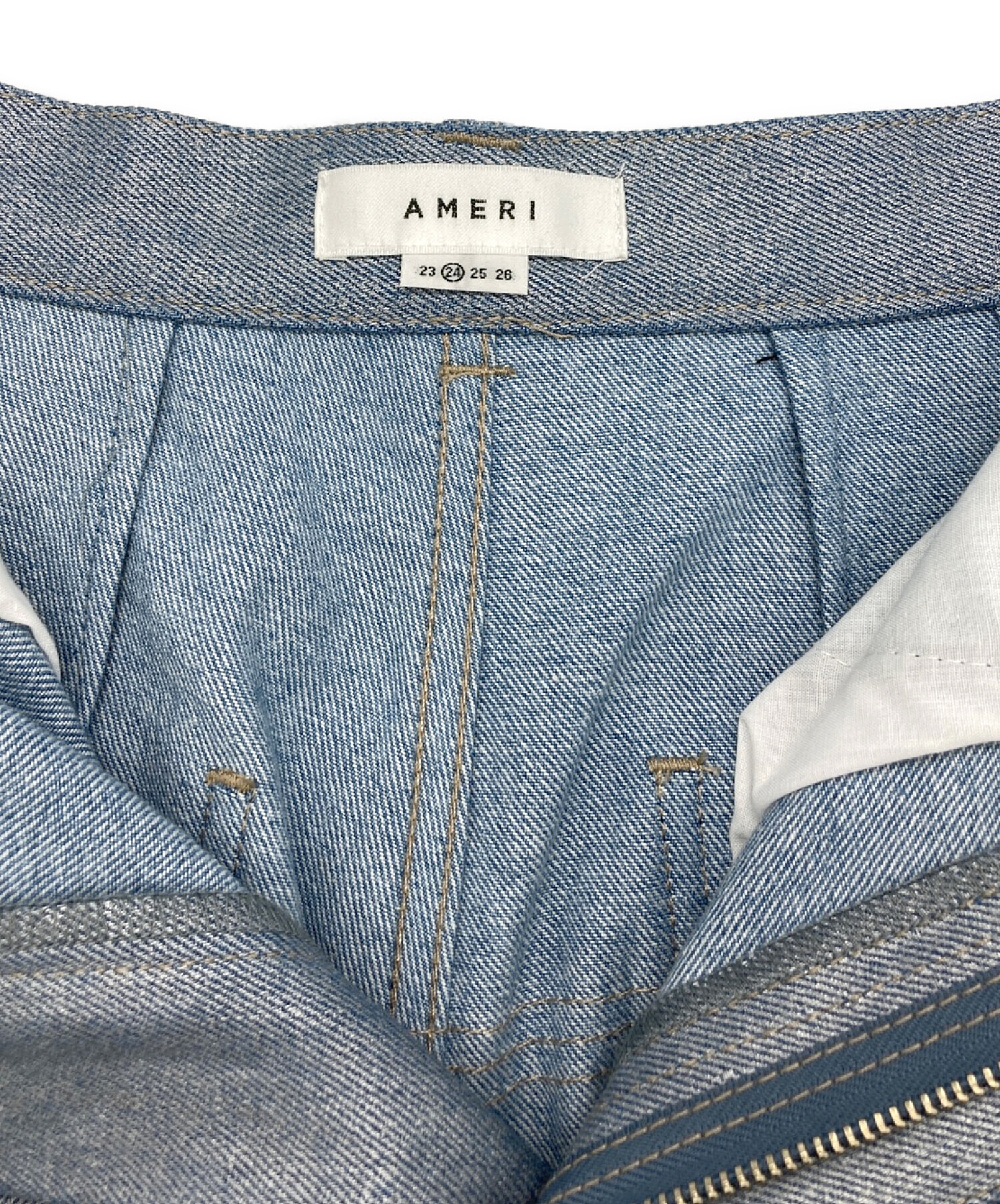 中古・古着通販】Ameri (アメリ) LONG STRAIGHT FOIL DENIM