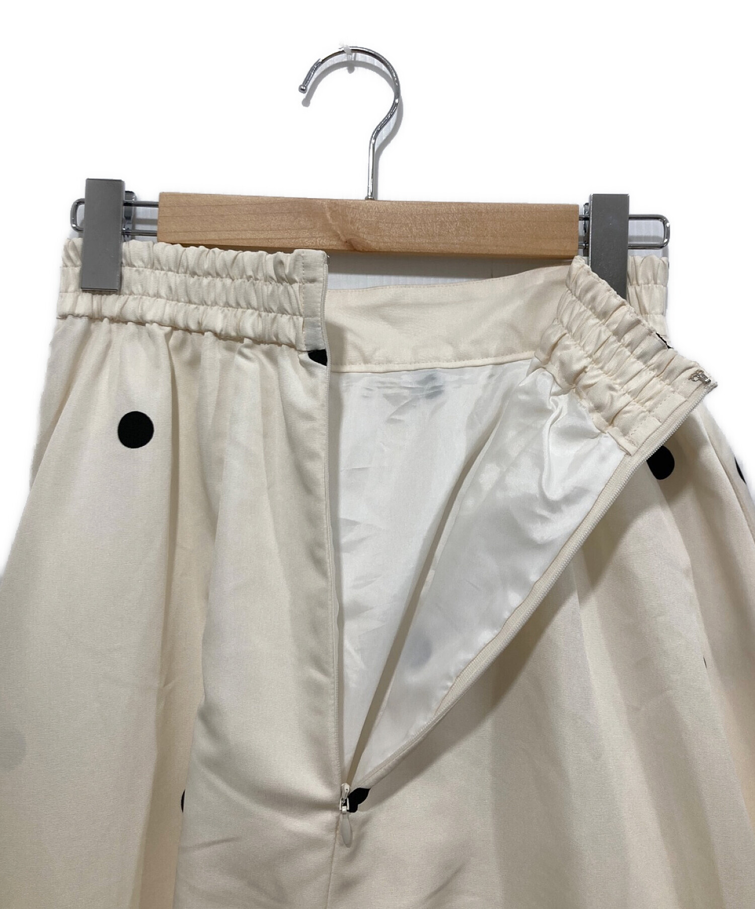CADUNE (カデュネ) ドット切り替えスカート ホワイト サイズ:36
