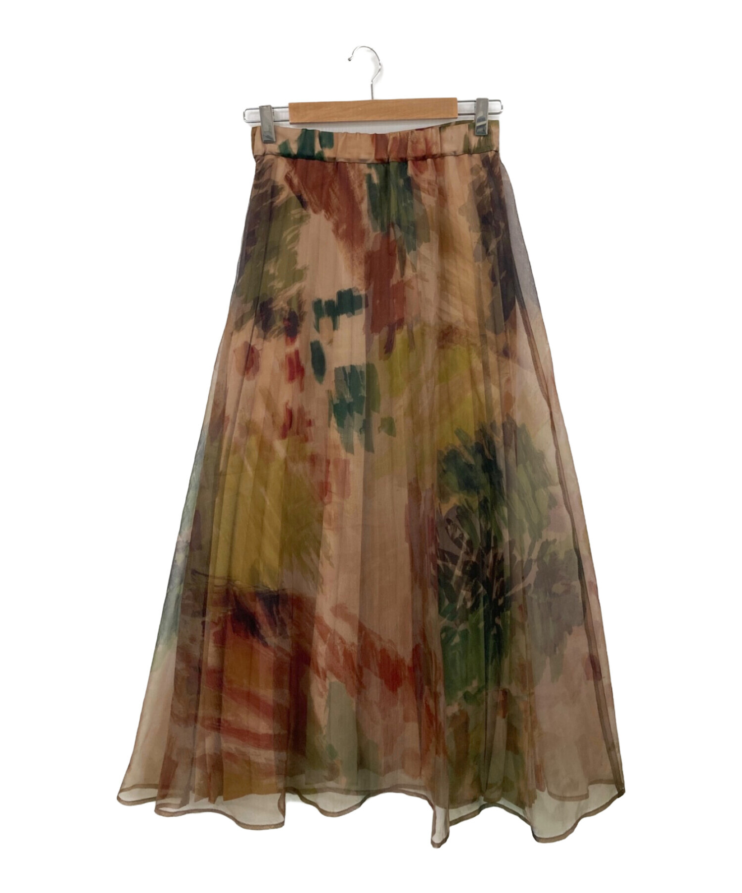 Ameri VINTAGE (アメリヴィンテージ) und willow paint pleats skirt ブラウン サイズ:M