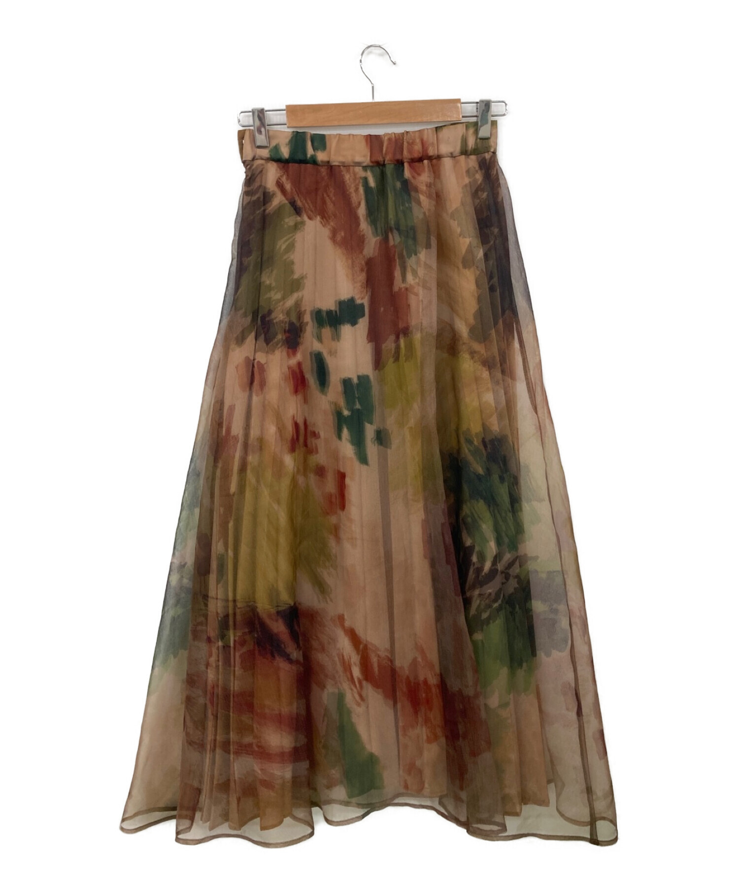 Ameri VINTAGE (アメリヴィンテージ) und willow paint pleats skirt ブラウン サイズ:M