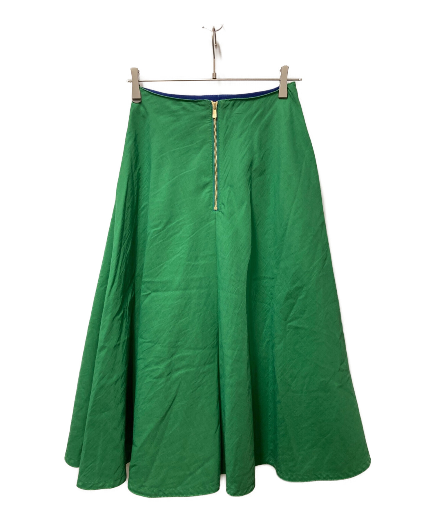 YORI (ヨリ) リネン混スカート グリーン サイズ:36