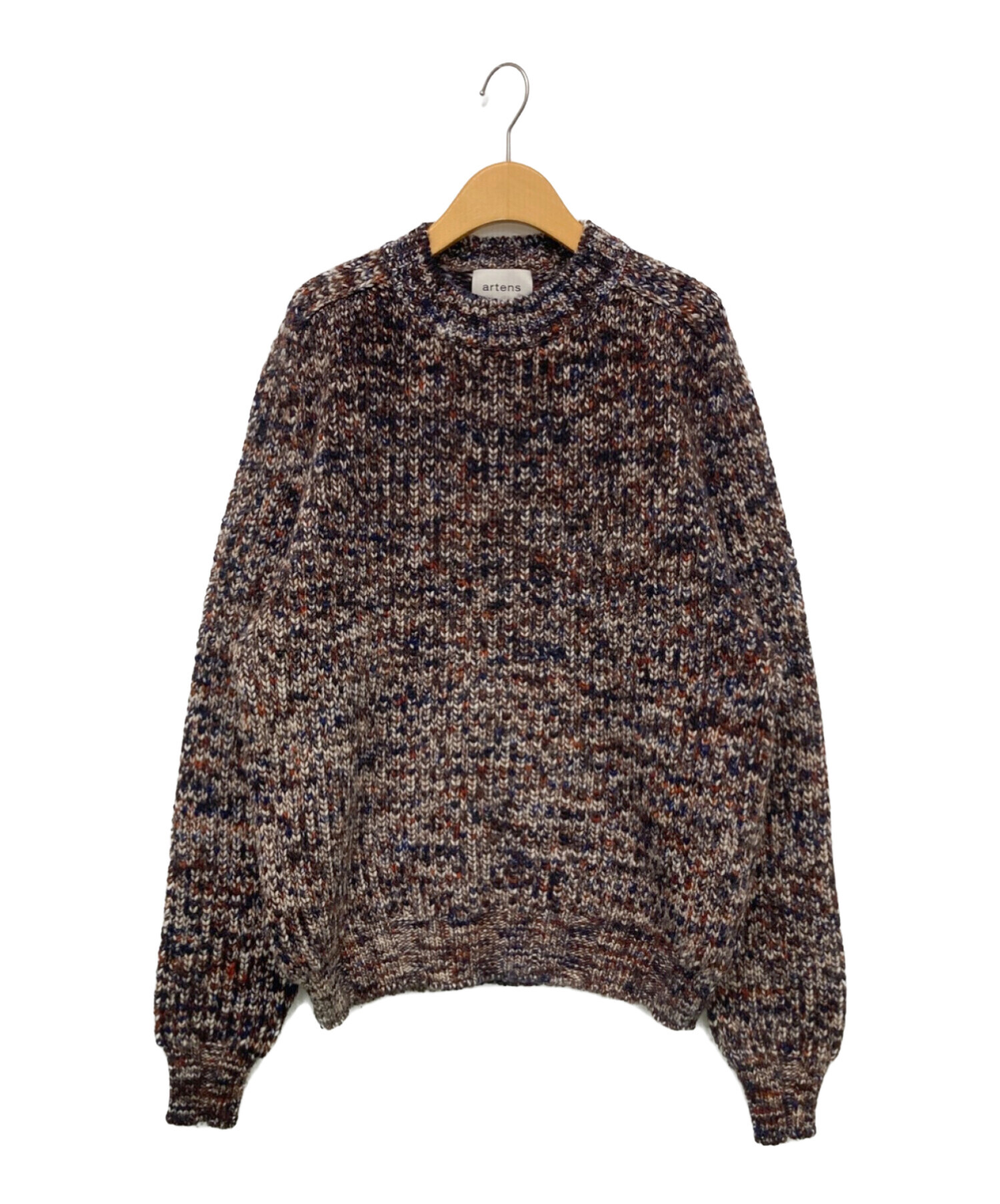 artens (アーテンス) Print Dye Yarn Crew Neck Pullover ブラウン サイズ:5