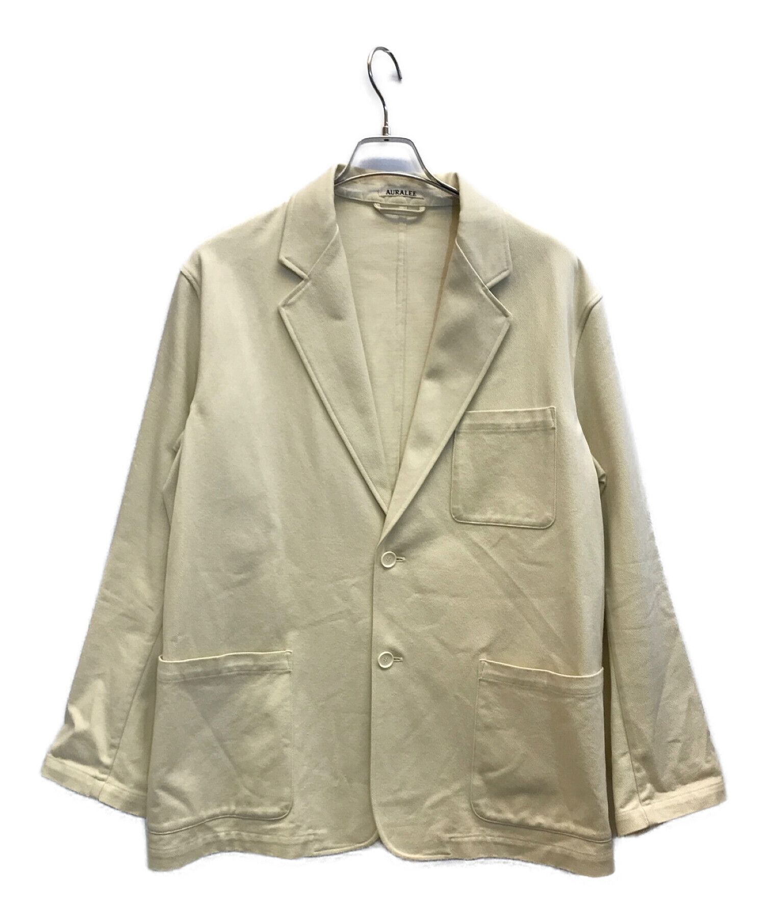 AURALEE (オーラリー) LOOSE TWILL OVER JACKET コットンツイル2Bジャケット ベージュ サイズ:3