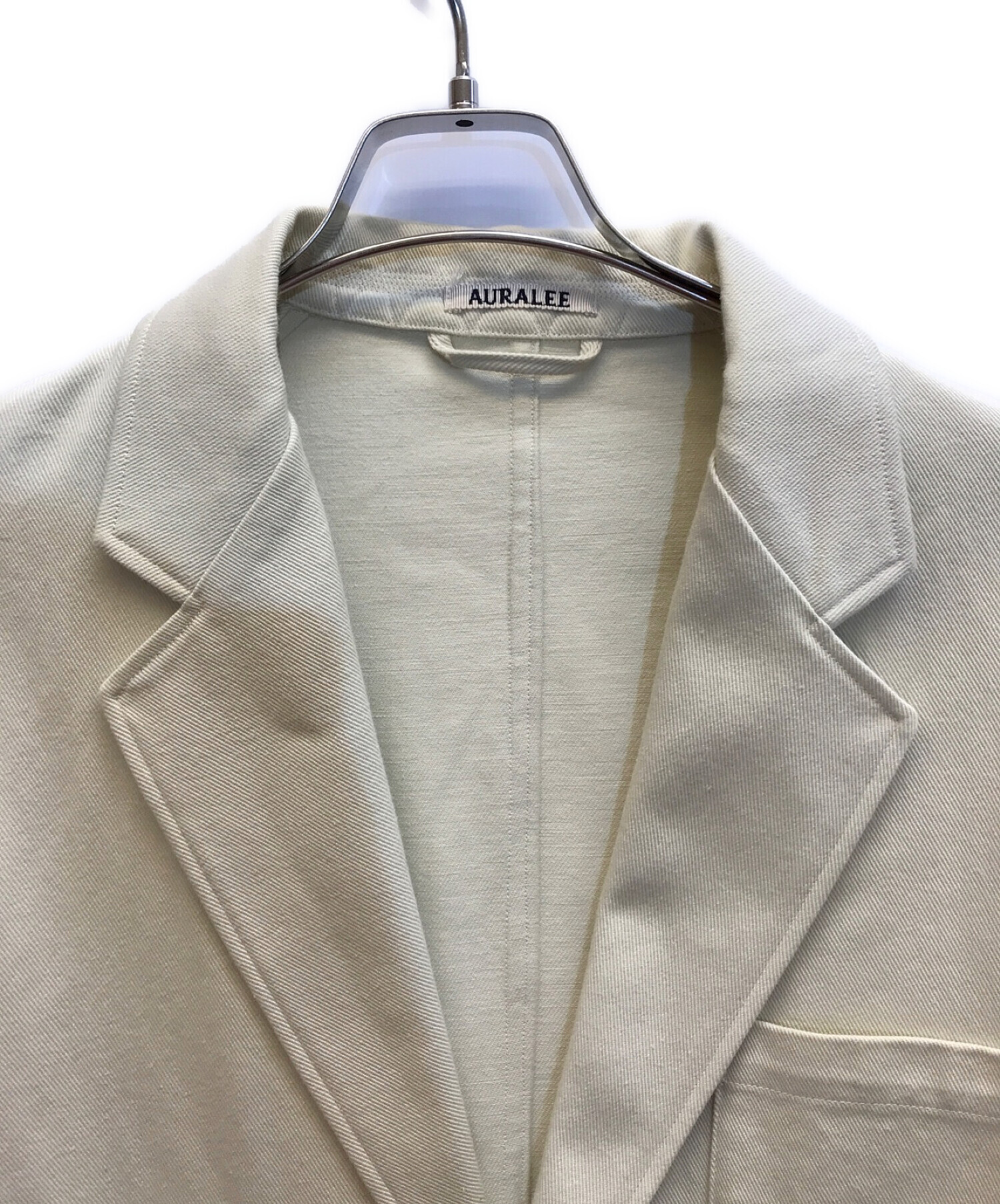 AURALEE (オーラリー) LOOSE TWILL OVER JACKET コットンツイル2Bジャケット ベージュ サイズ:3