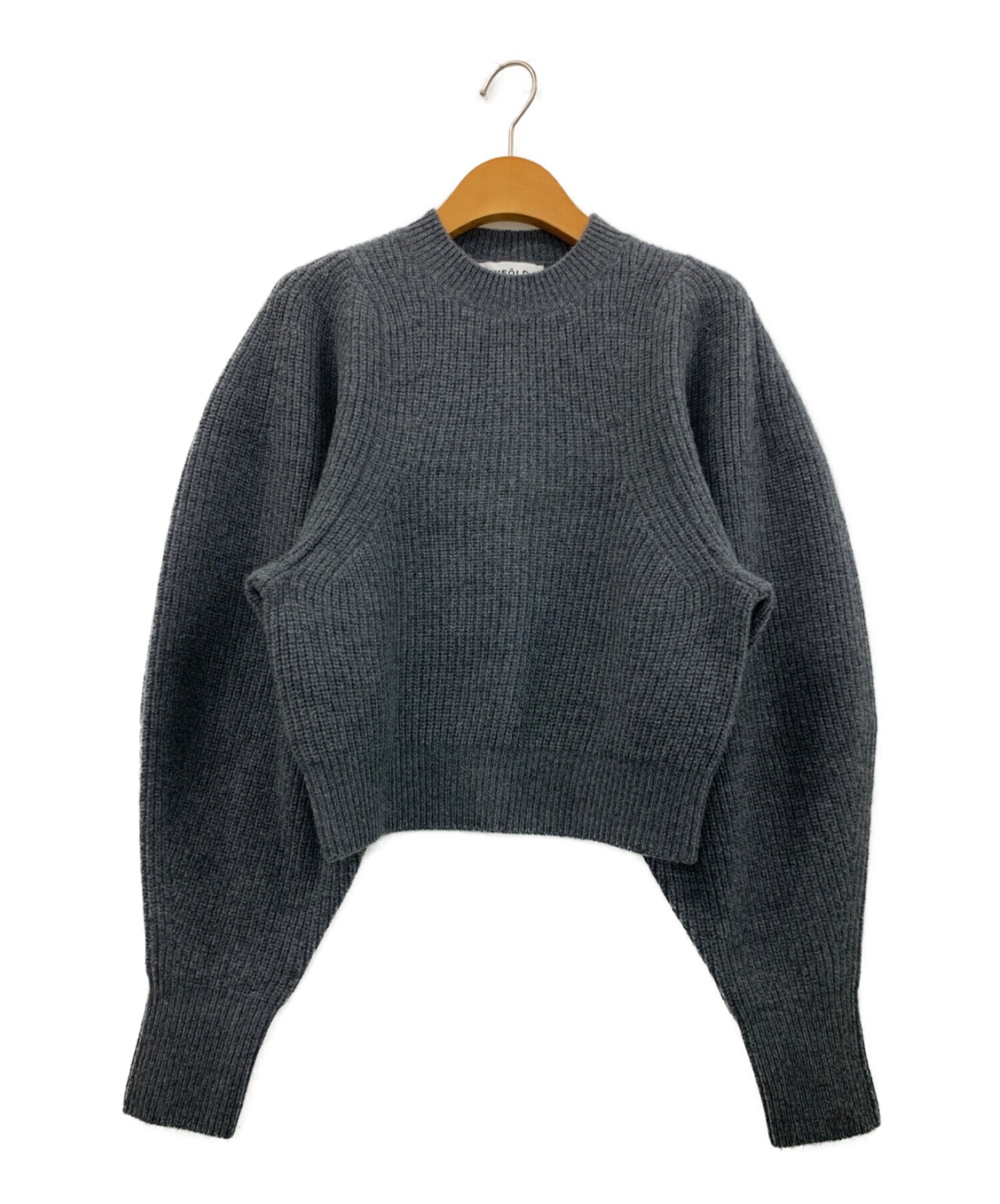 ENFOLD (エンフォルド) CROPPED WIDE ARM PULLOVER グレー サイズ:38