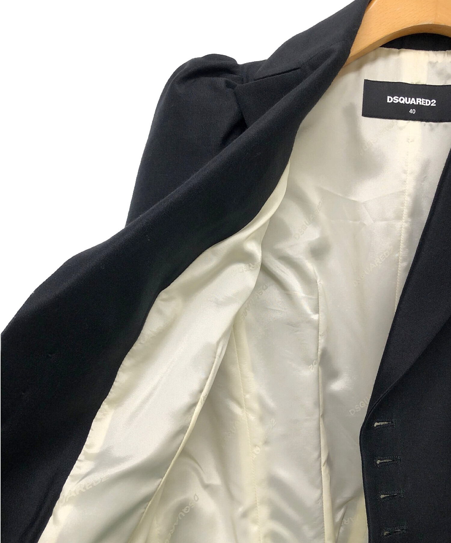 DSQUARED2 (ディースクエアード) ウールシルクジャケット ブラック サイズ:40