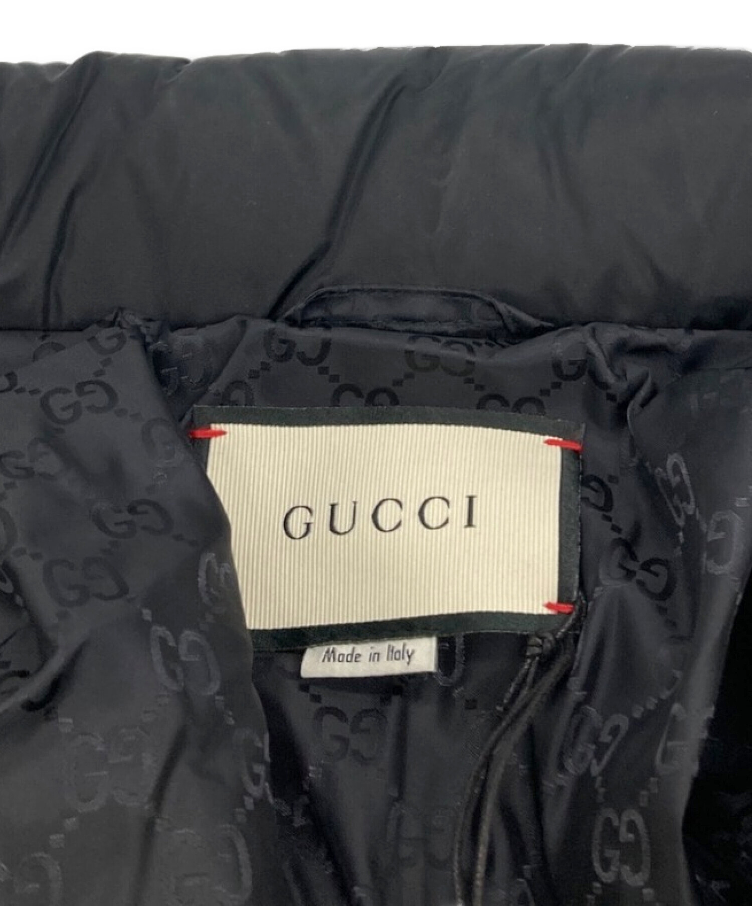 中古・古着通販】GUCCI (グッチ) レザーロゴパッチダウンジャケット