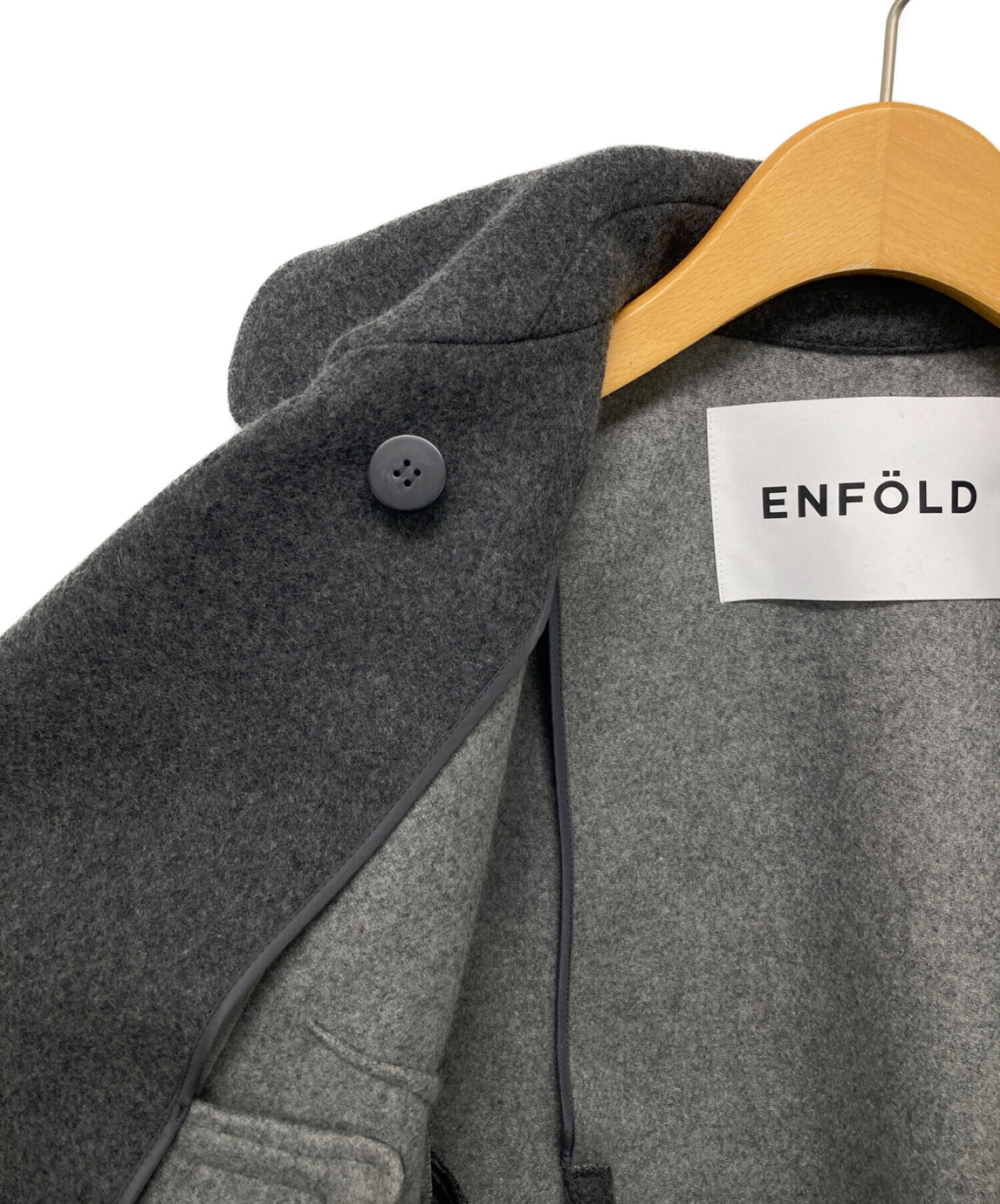 ENFOLD (エンフォルド) ROUND HEM COAT グレー サイズ:36