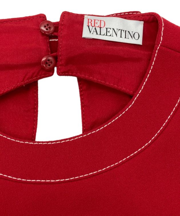 中古・古着通販】RED VALENTINO (レッドヴァレンティノ) ステッチディテール ダブルクレープドレス レッド サイズ:38｜ブランド・古着通販  トレファク公式【TREFAC FASHION】スマホサイト