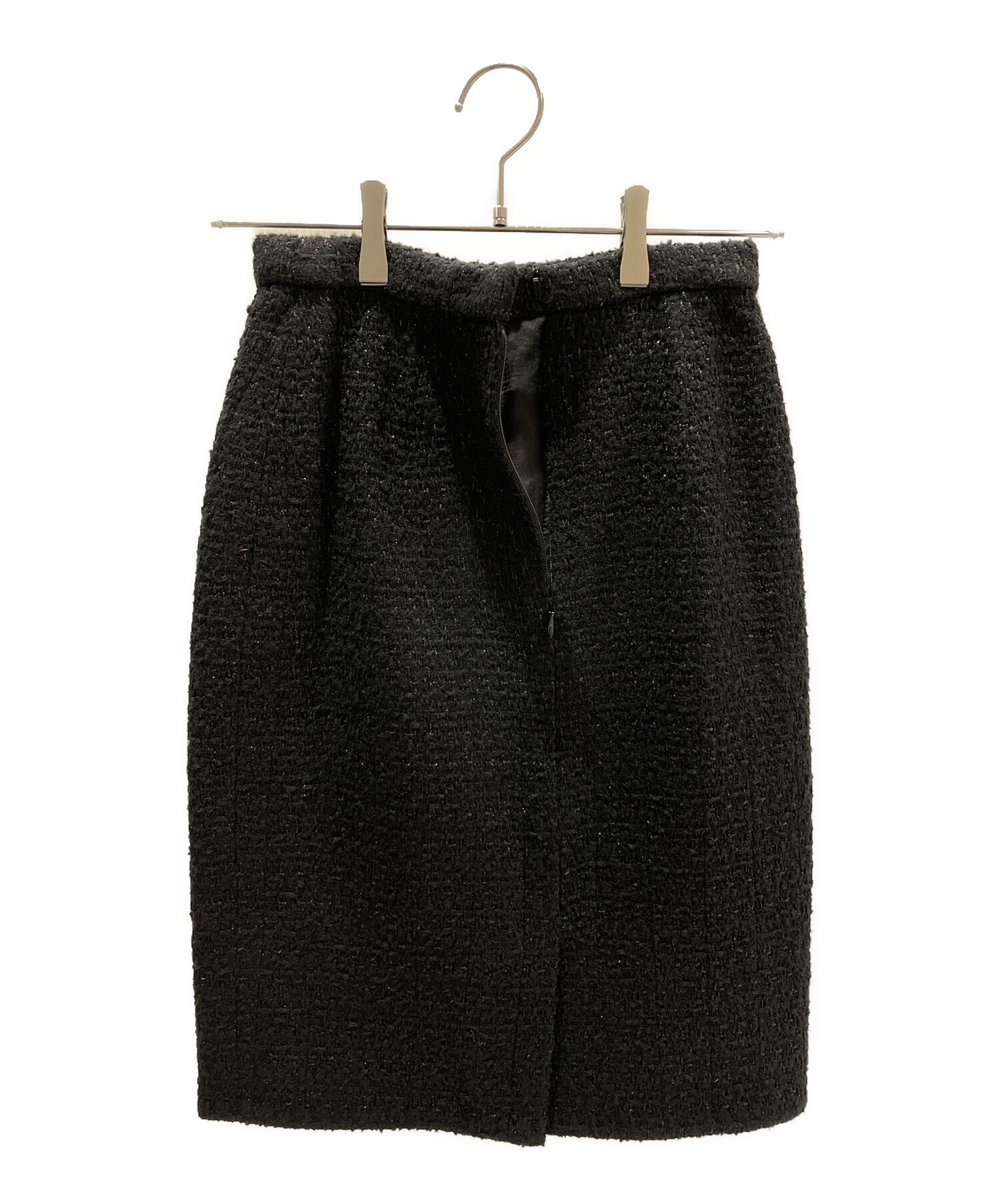 CHANEL (シャネル) ツイードスカート ブラック サイズ:34