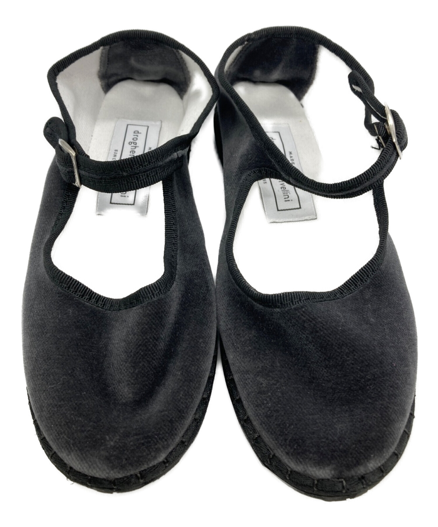 drogheria Crivellini (ドロゲリアクリベリーニ) Velvet One Strap Shoes ブラック サイズ:36