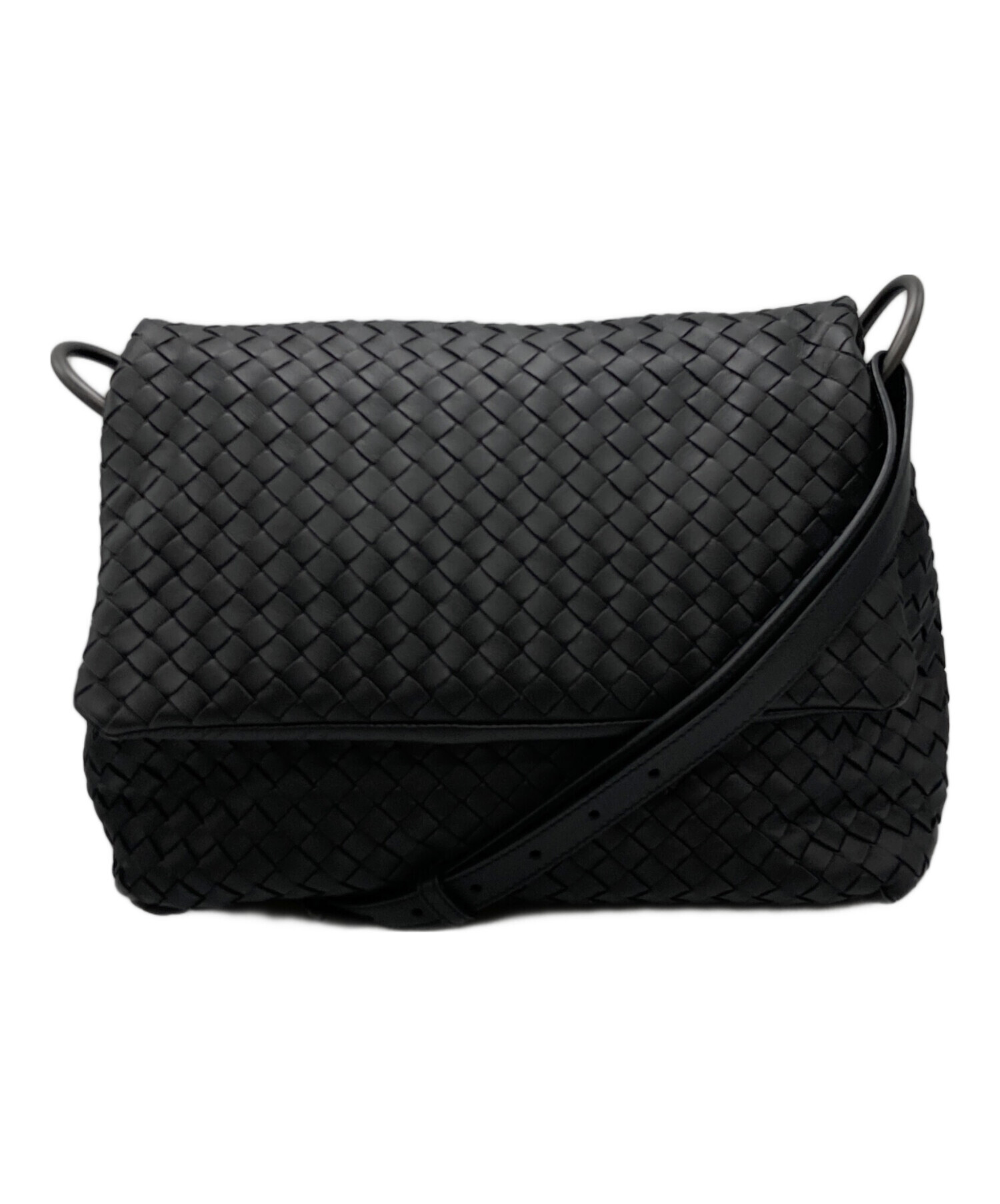 中古・古着通販】BOTTEGA VENETA (ボッテガベネタ) イントレチャートショルダーバッグ ブラック｜ブランド・古着通販  トレファク公式【TREFAC FASHION】スマホサイト