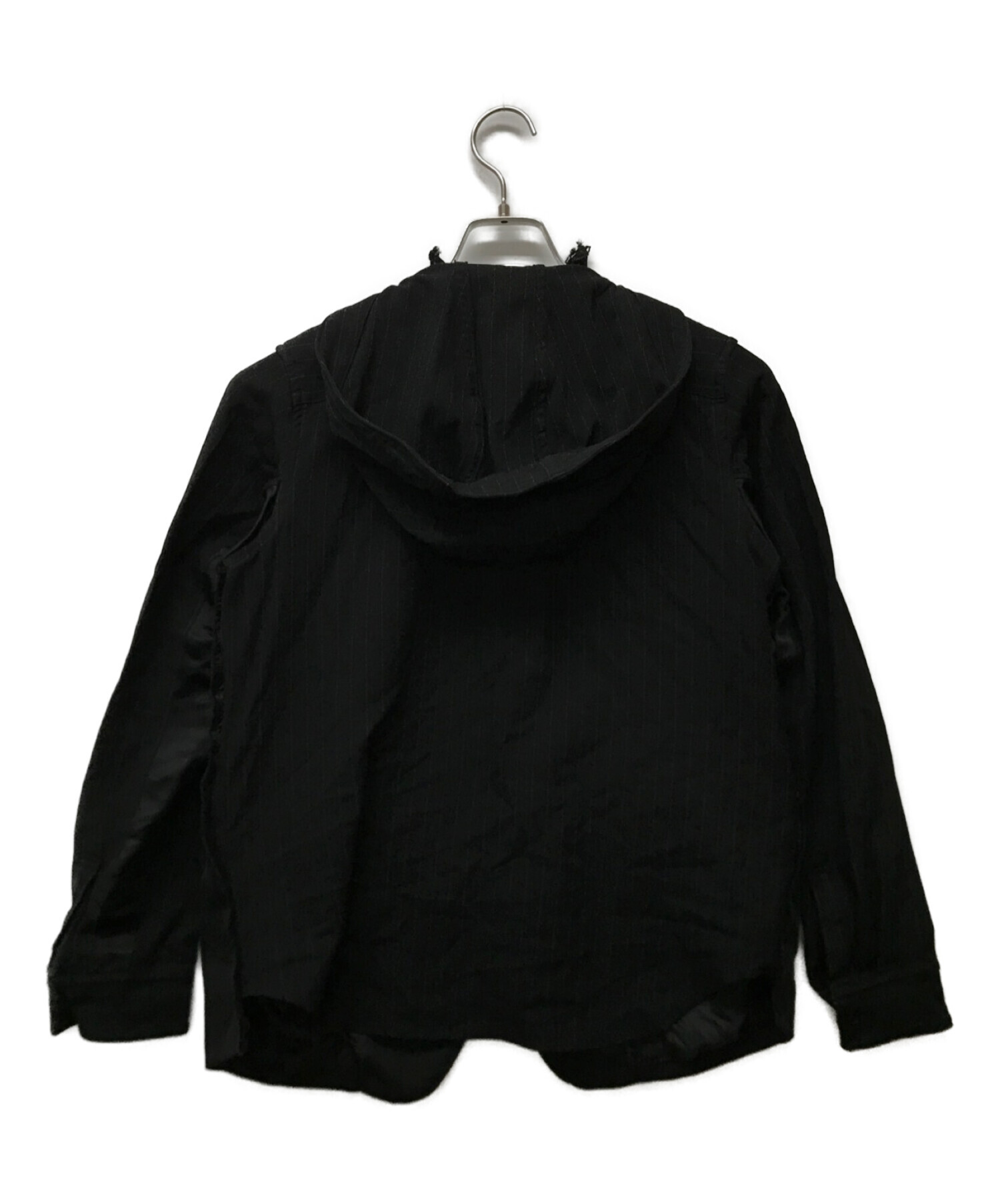 中古・古着通販】BLACK COMME des GARCONS (ブラック コムデギャルソン) Hooded Pinstripe Blazer ブラック  サイズ:ＸＳ｜ブランド・古着通販 トレファク公式【TREFAC FASHION】スマホサイト