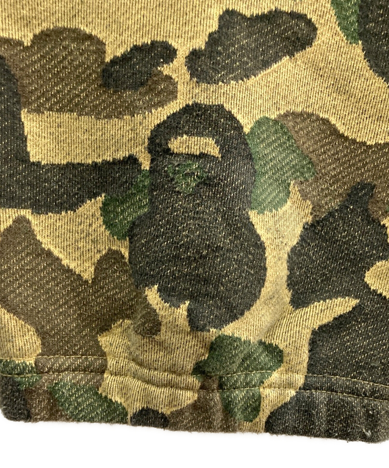 A BATHING APE (アベイシングエイプ) カモ柄スウェットパンツ イエロー サイズ:XL