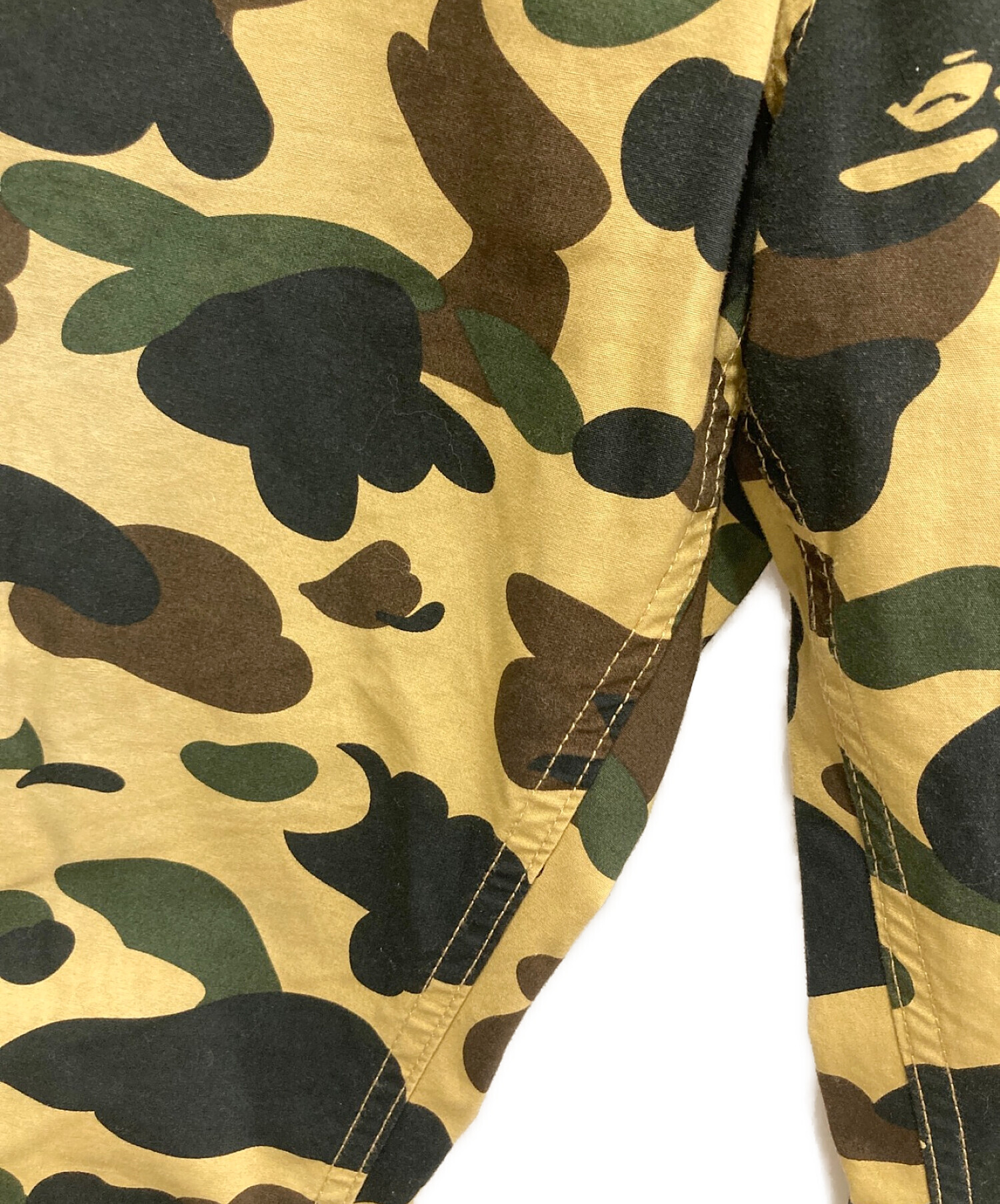 A BATHING APE (アベイシングエイプ) カモ柄カーゴパンツ イエロー サイズ:XL