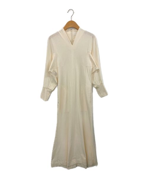 【中古・古着通販】Mame Kurogouchi (マメクロゴウチ) V-Neck Classic Cotton Dress アイボリー サイズ:1｜ブランド・古着通販  トレファク公式【TREFAC FASHION】スマホサイト