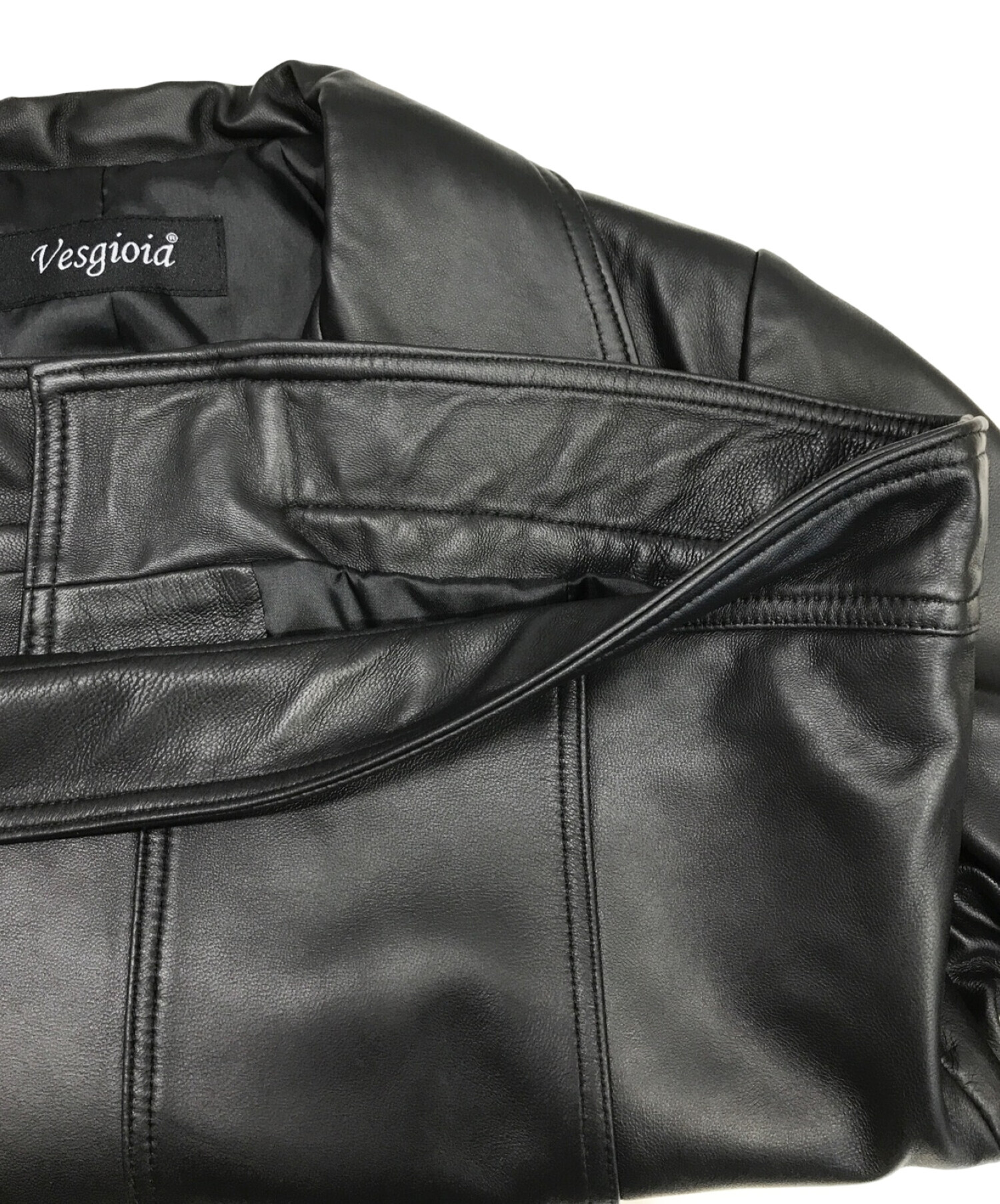 Vesgioia (ベスジョーヤ) ラムレザーライダースジャケット ブラック サイズ:L