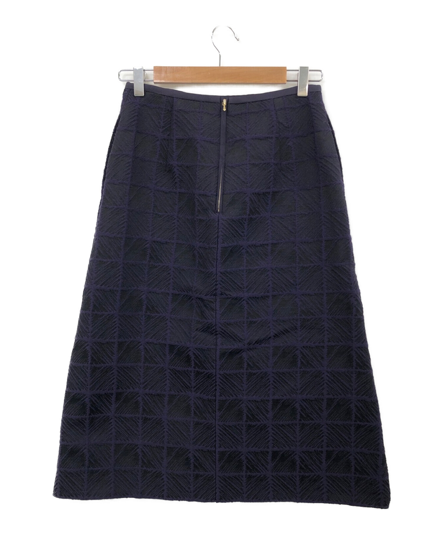 Drawer (ドゥロワー) テクスチャージャカードBOXスカート パープル サイズ:36