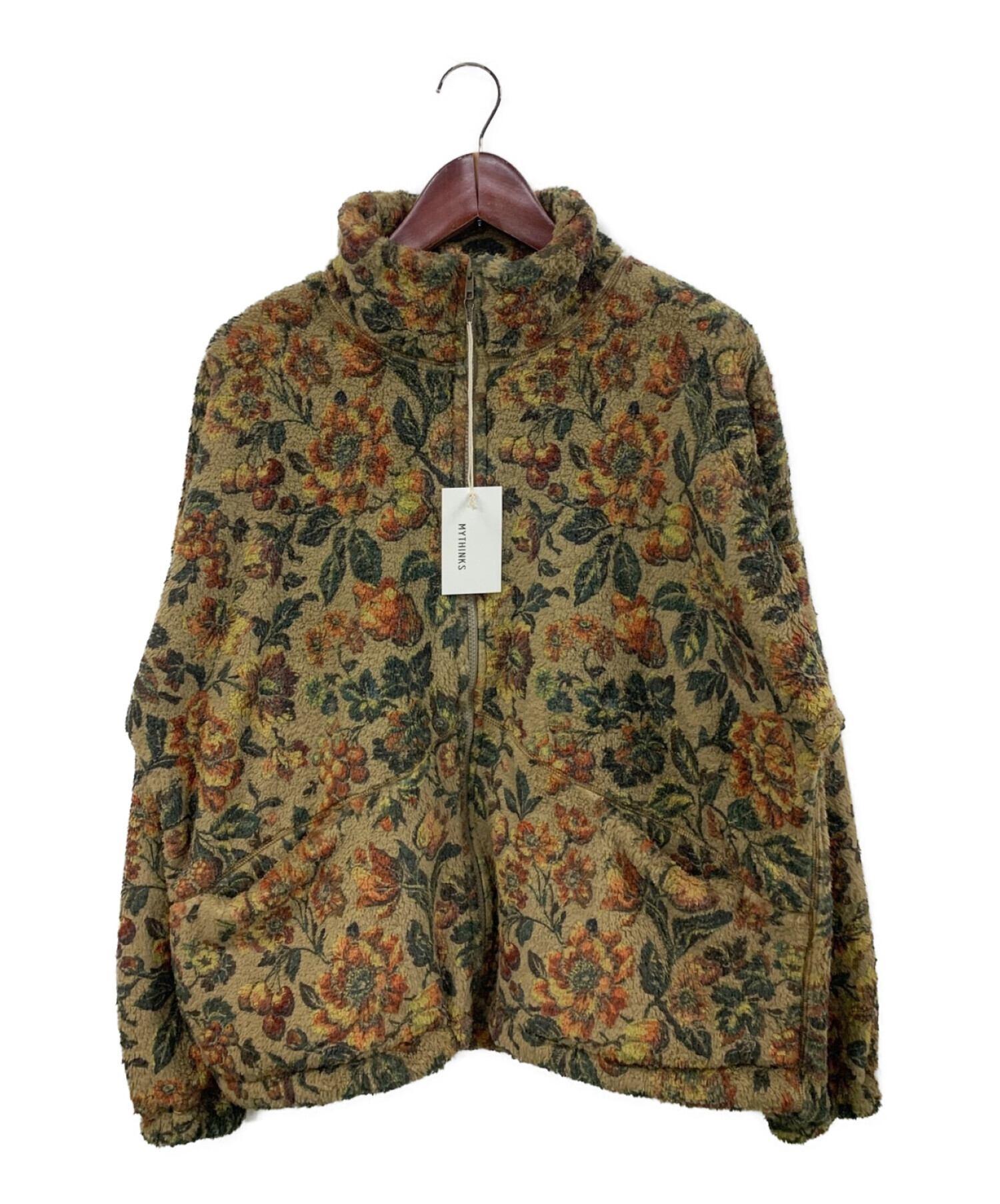 MYTHINKS (マイシンクス) MY PREMIER FLEECE ZIP TOP “FLOWER” ベージュ×イエロー サイズ:M