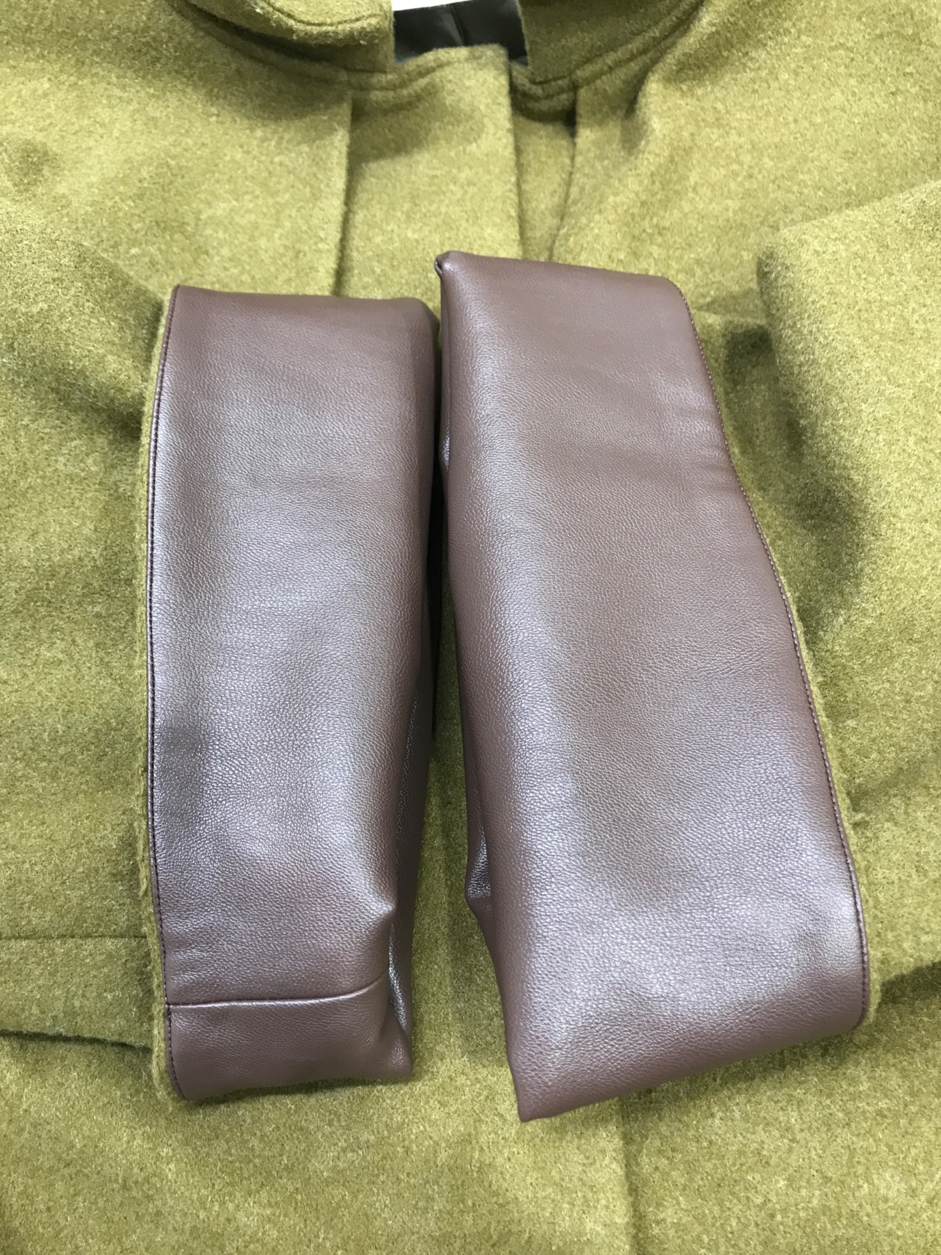 中古・古着通販】Lawgy (ラウジー) stand neck leather cuff coat