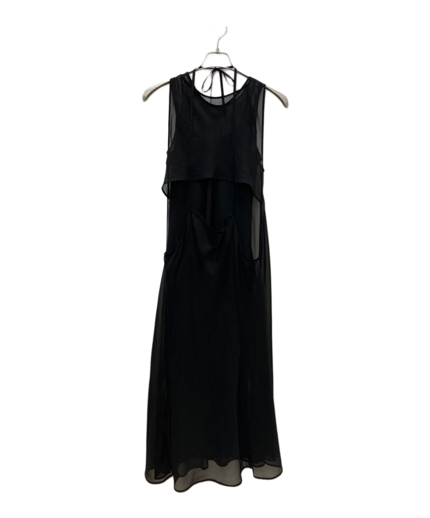 Ameri (アメリ) MEDI 2WAY ATTRACT LAYERED SHEER DRESS ブラック サイズ:S