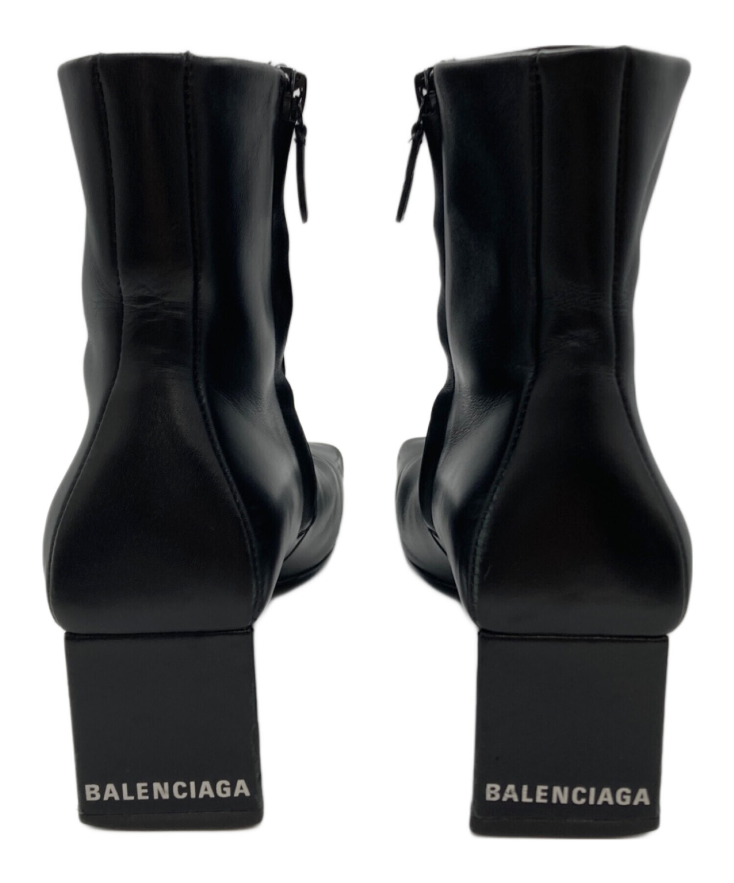 中古・古着通販】BALENCIAGA (バレンシアガ) バックロゴスクエアトゥブーツ ブラック サイズ:35｜ブランド・古着通販  トレファク公式【TREFAC FASHION】スマホサイト