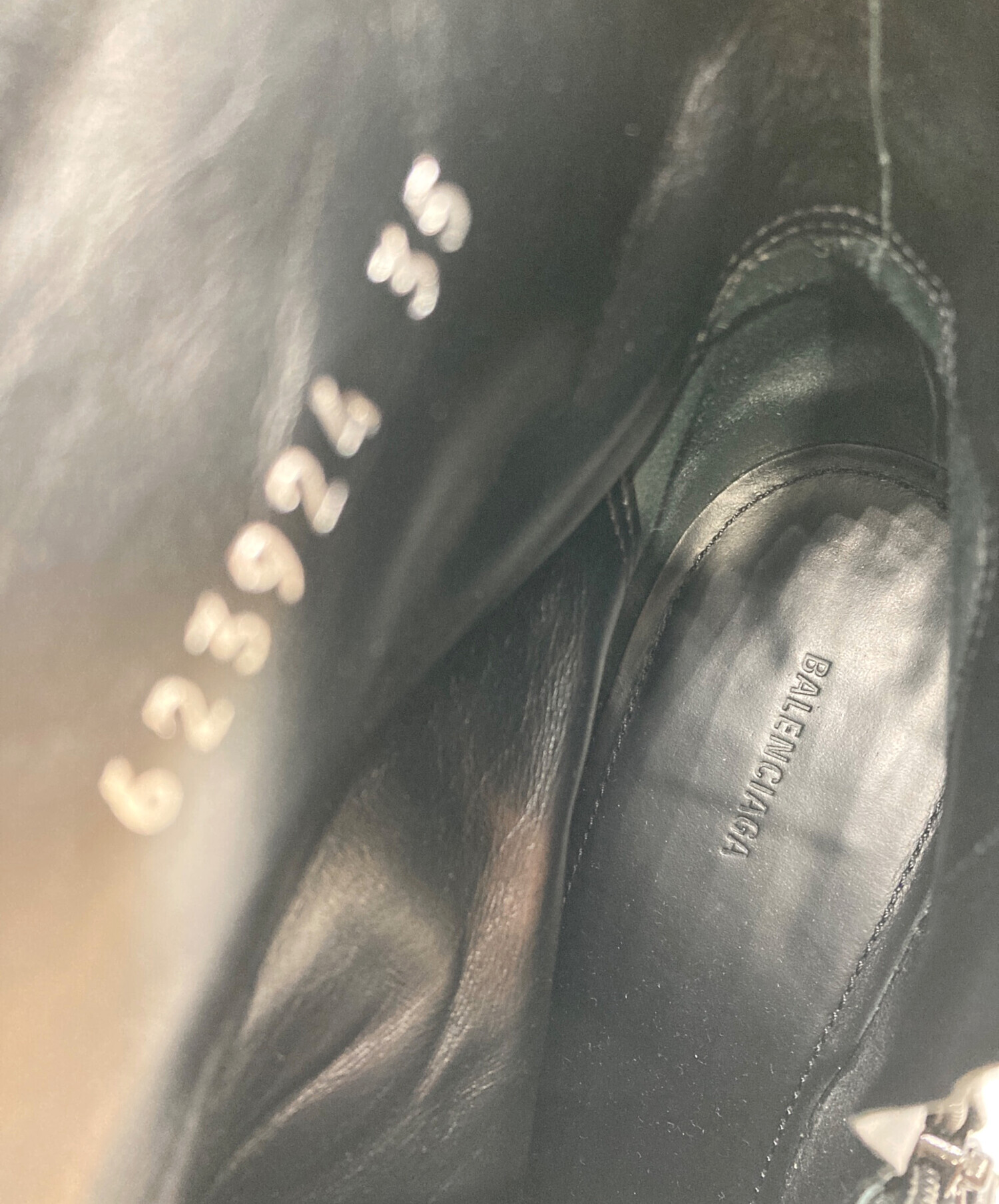 中古・古着通販】BALENCIAGA (バレンシアガ) バックロゴスクエアトゥブーツ ブラック サイズ:35｜ブランド・古着通販  トレファク公式【TREFAC FASHION】スマホサイト