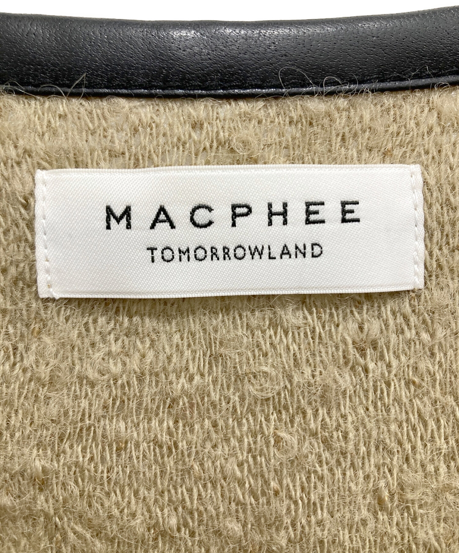 MACPHEE (マカフィー) ウールナイロンループボアノーカラージャケット ベージュ サイズ:36