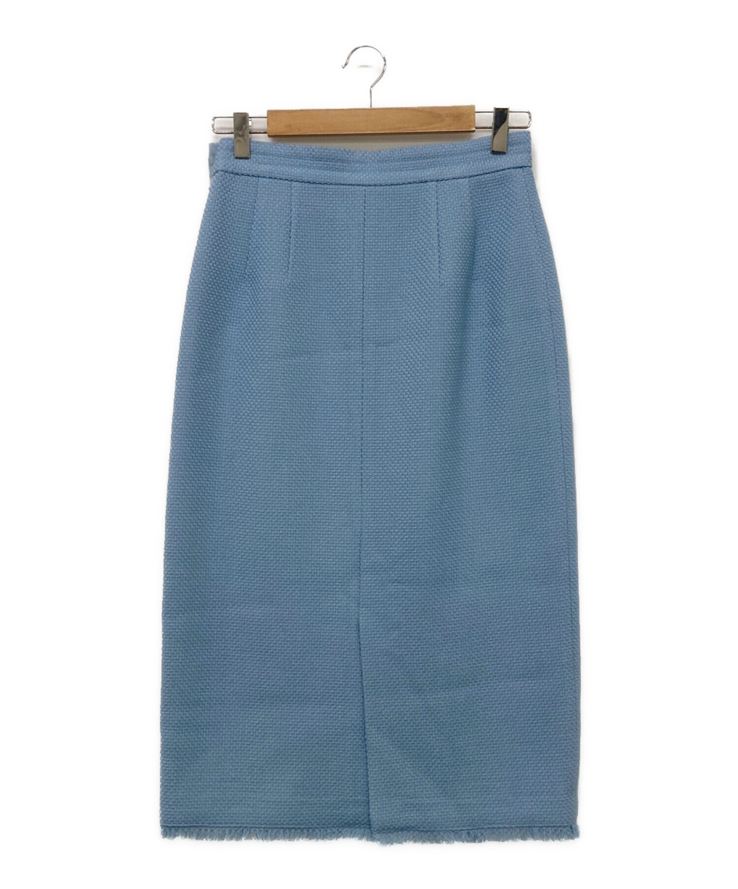 ANAYI (アナイ) ウールプリペラタイト スカート ライトブルー サイズ:38