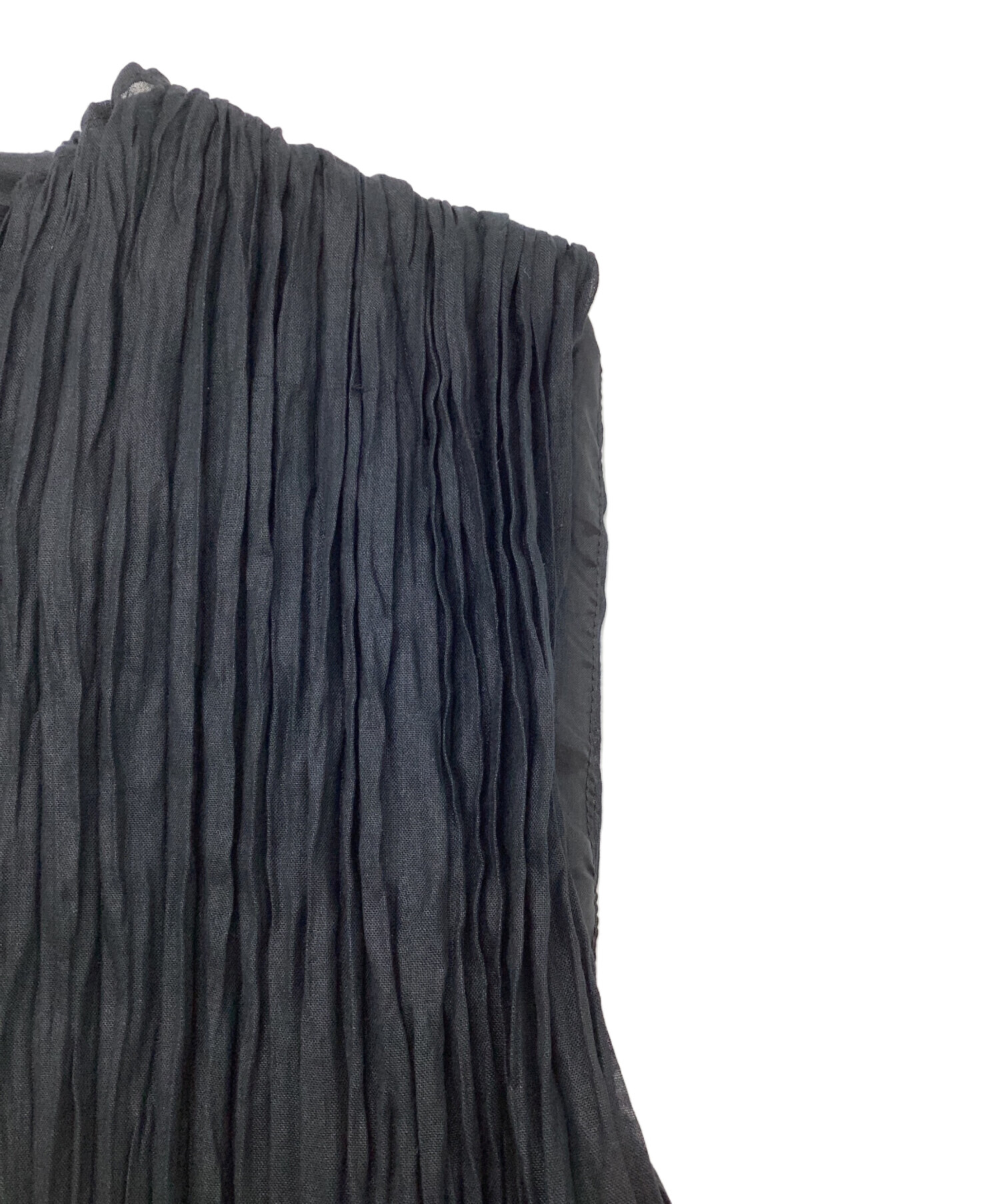 中古・古着通販】HYKE (ハイク) RANDOM PLEATED SLEEVELESS DRESS ブラック サイズ:1｜ブランド・古着通販  トレファク公式【TREFAC FASHION】スマホサイト