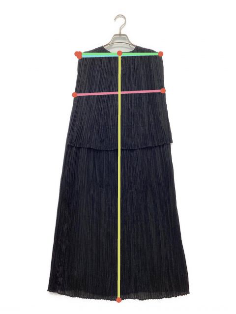 中古・古着通販】HYKE (ハイク) RANDOM PLEATED SLEEVELESS DRESS ブラック サイズ:1｜ブランド・古着通販  トレファク公式【TREFAC FASHION】スマホサイト