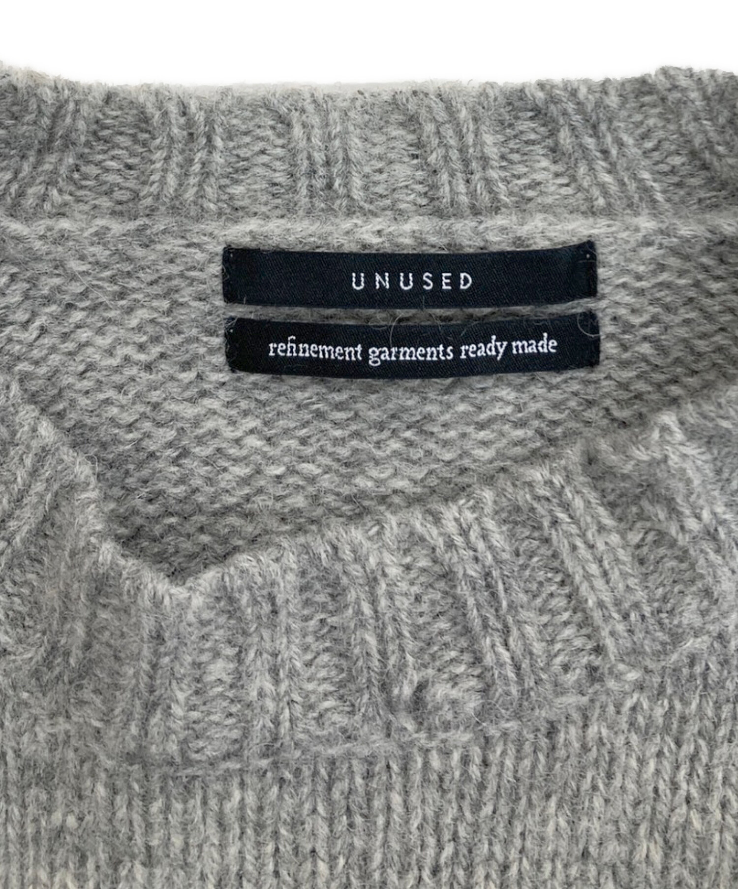 中古・古着通販】UNUSED (アンユーズド) 3g crew neck damage knit 
