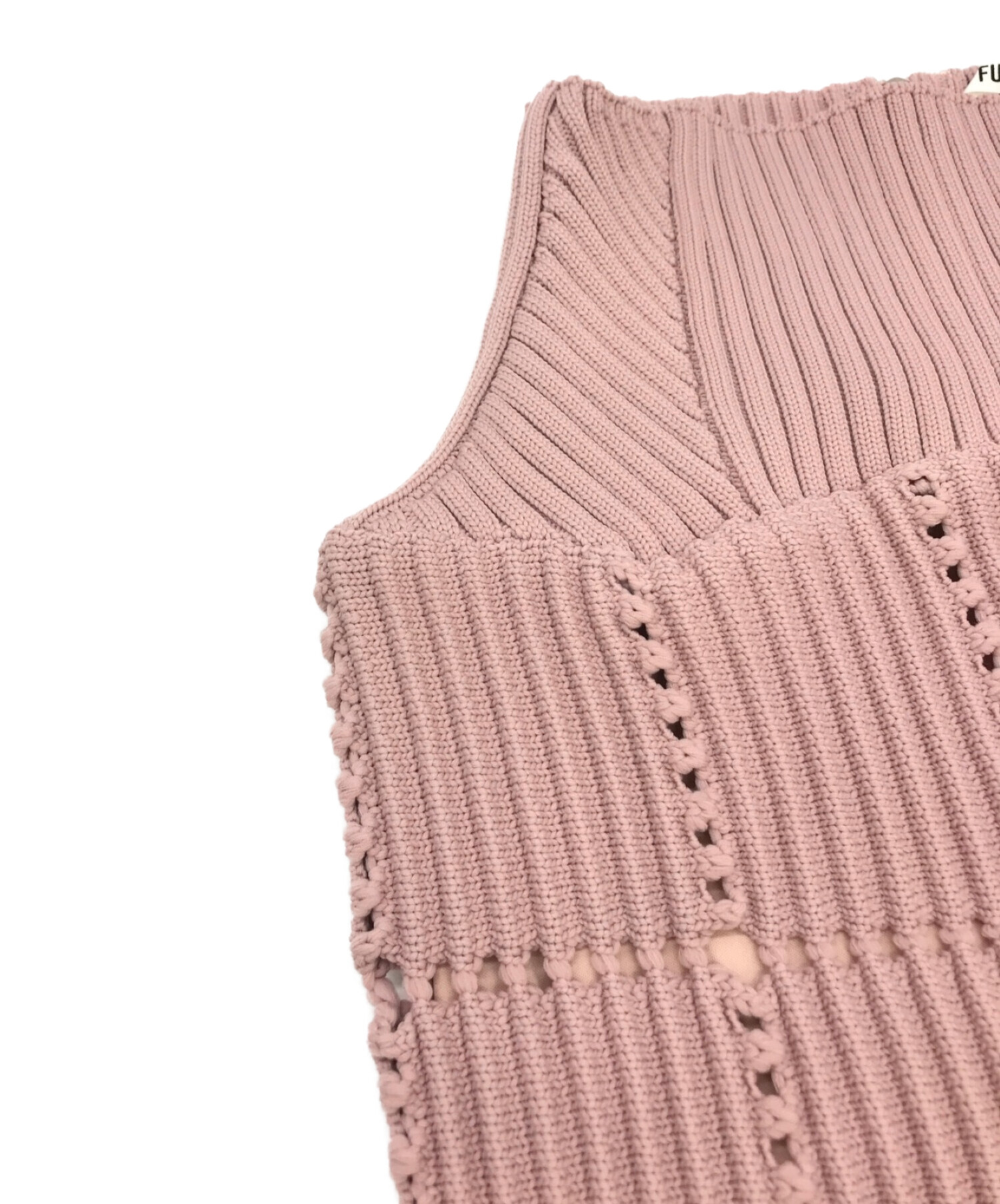 furfur (ファーファー) クロシェ風ニットスカート ピンク サイズ:F 未使用品