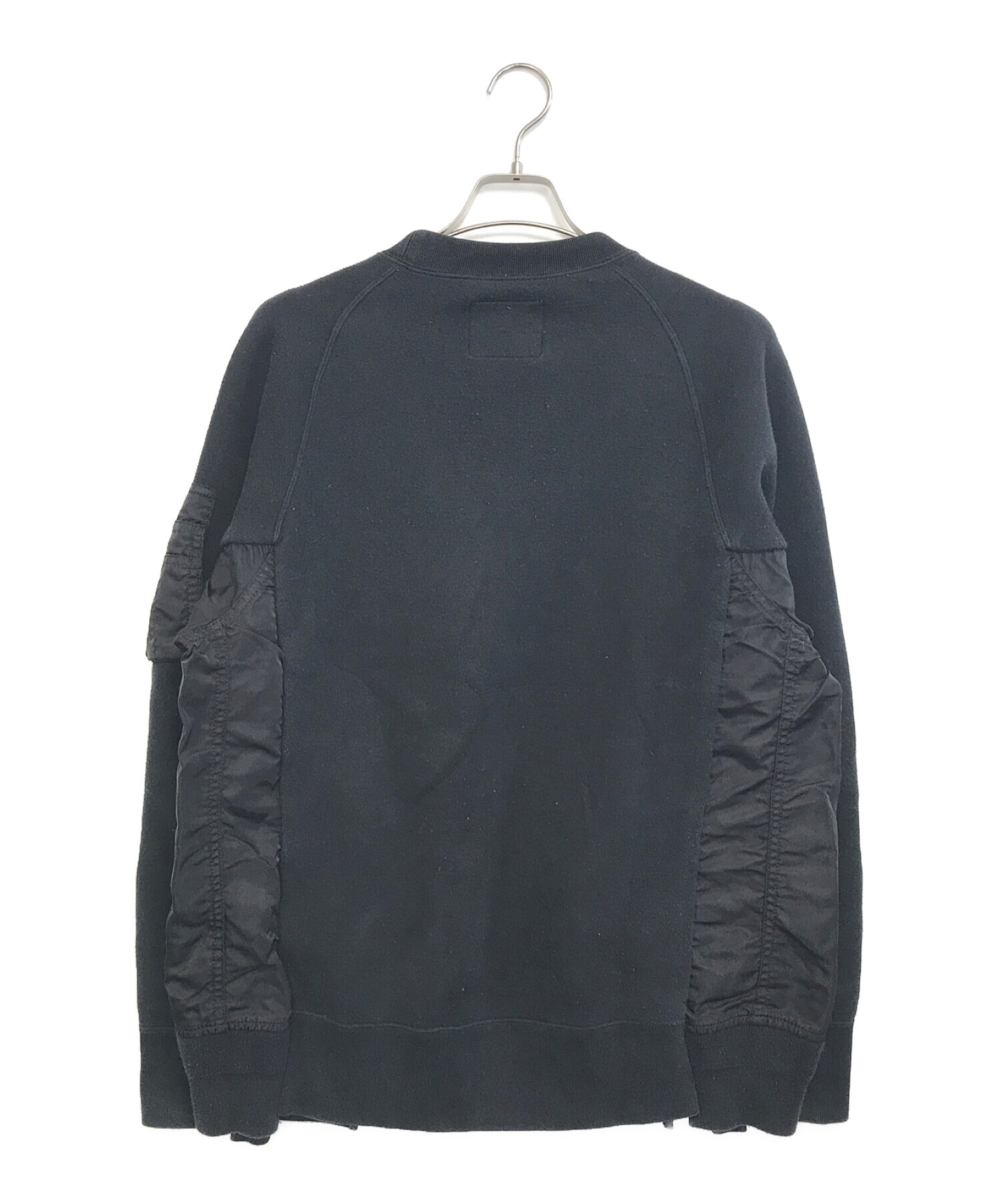 中古・古着通販】sacai (サカイ) Sponge Sweat X MA-1 Pullover ブラック サイズ:4｜ブランド・古着通販  トレファク公式【TREFAC FASHION】スマホサイト