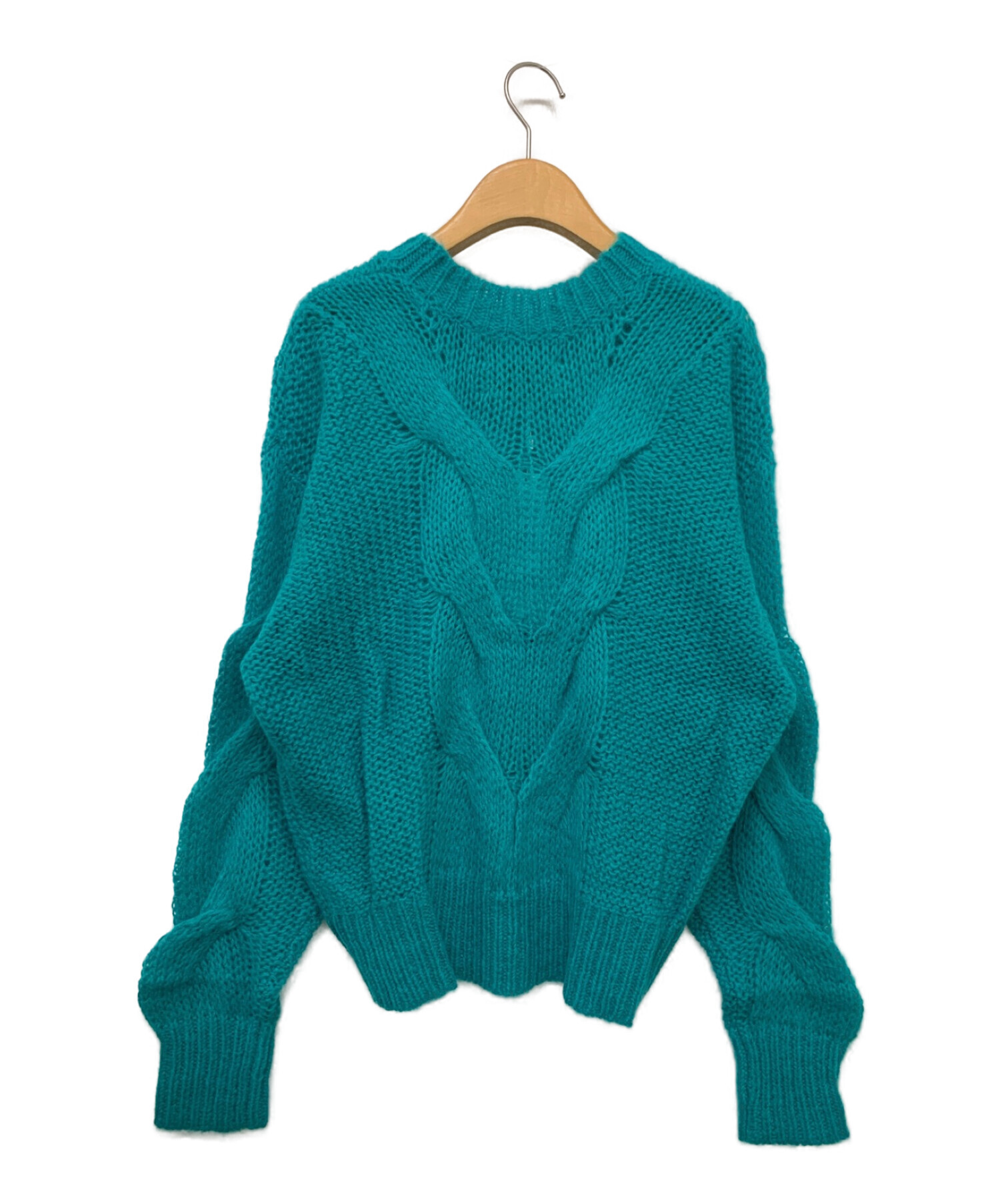 AMERI (アメリ) UND CABLE MOHAIR KNIT ブルー サイズ:F