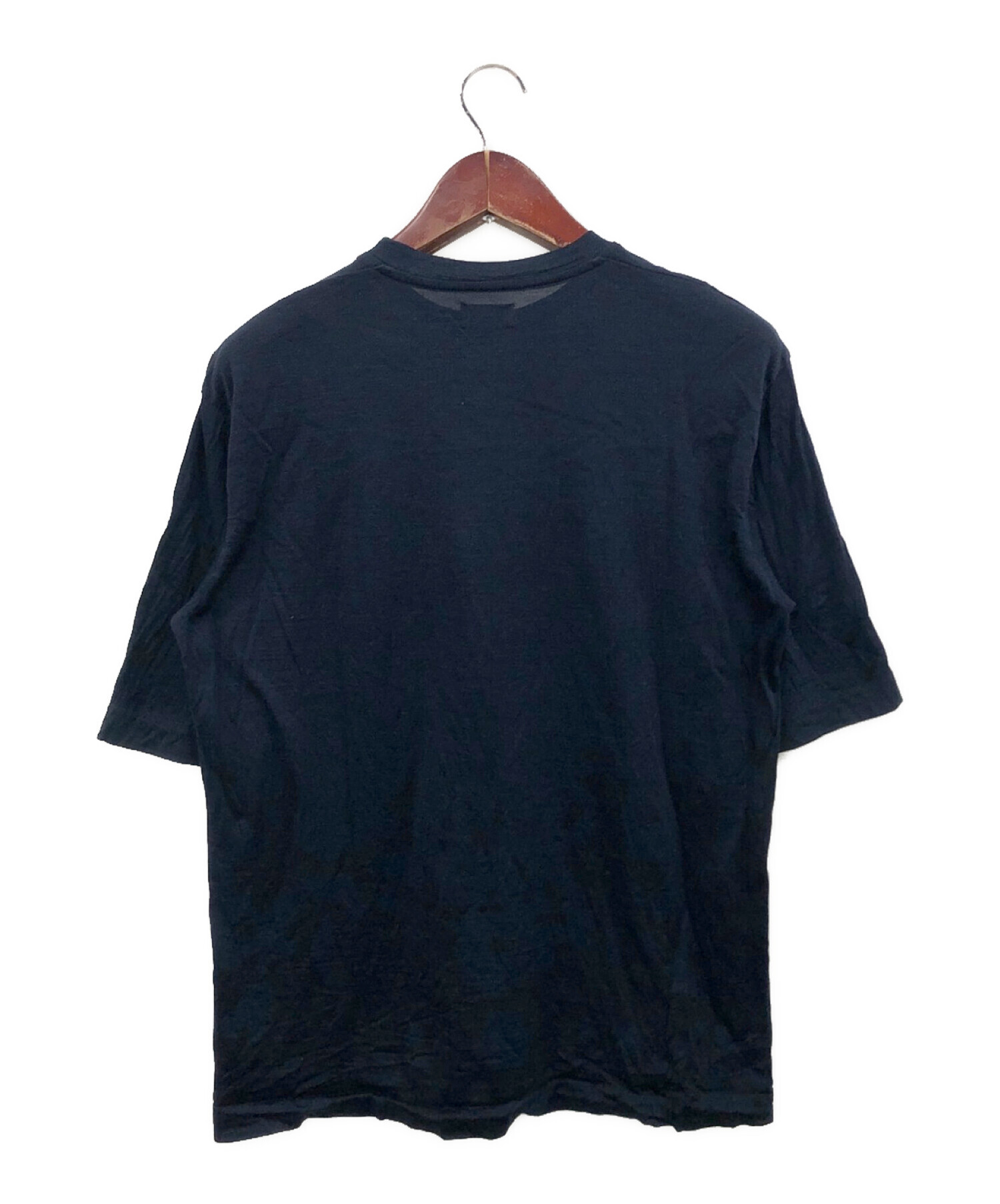 MAATEE&SONS (マーティーアンドサンズ) SILK POCKET TEE ネイビー サイズ:3