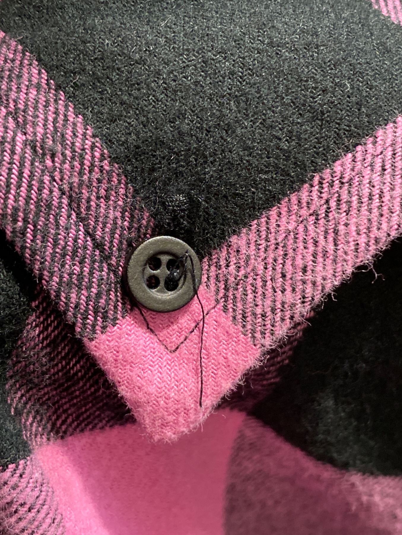 BALENCIAGA (バレンシアガ) オーバーサイズチェックネルシャツ ピンク×ブラック サイズ:34