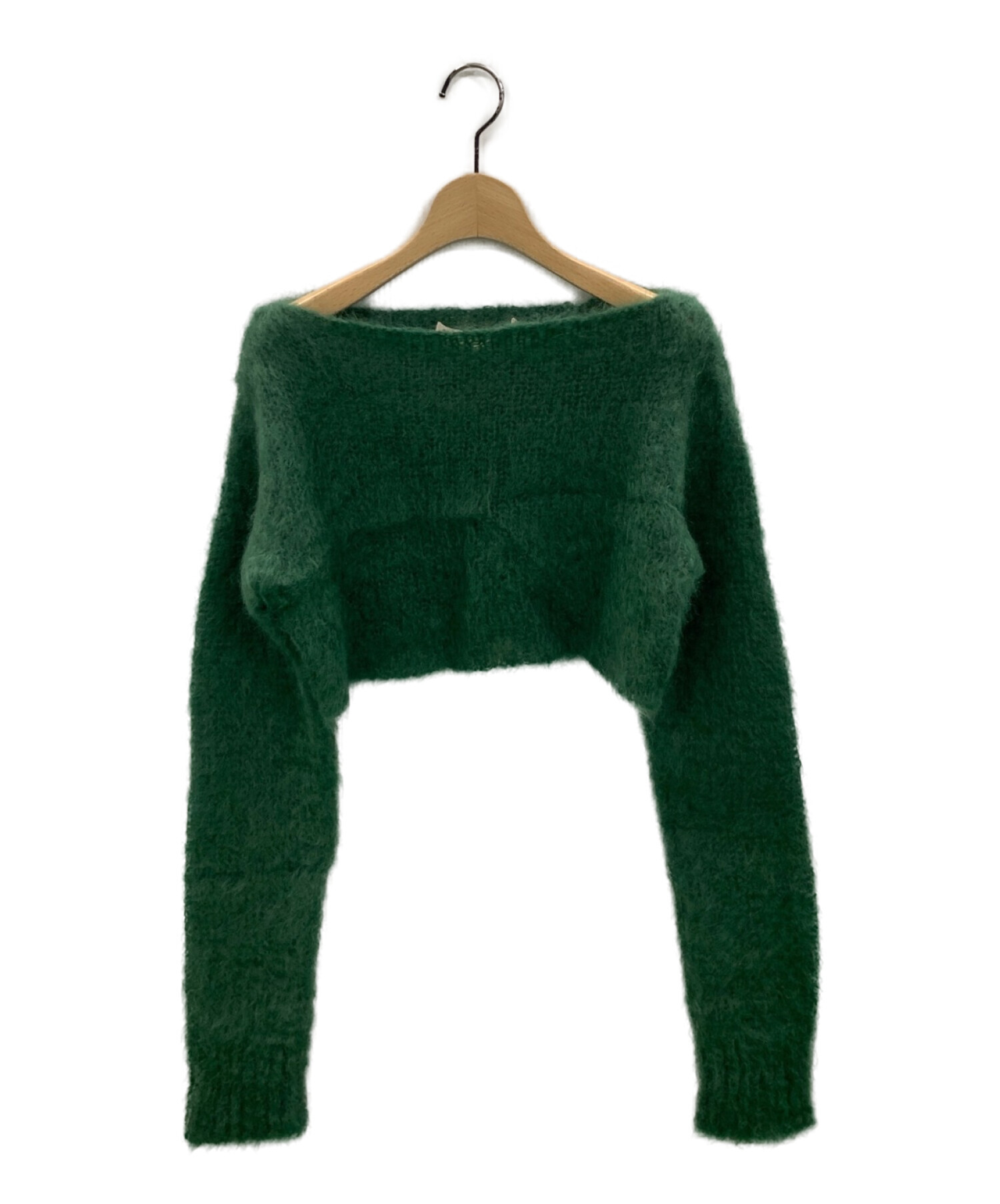 中古・古着通販】MARNI (マルニ) Cropped Fuzzy Sweater グリーン