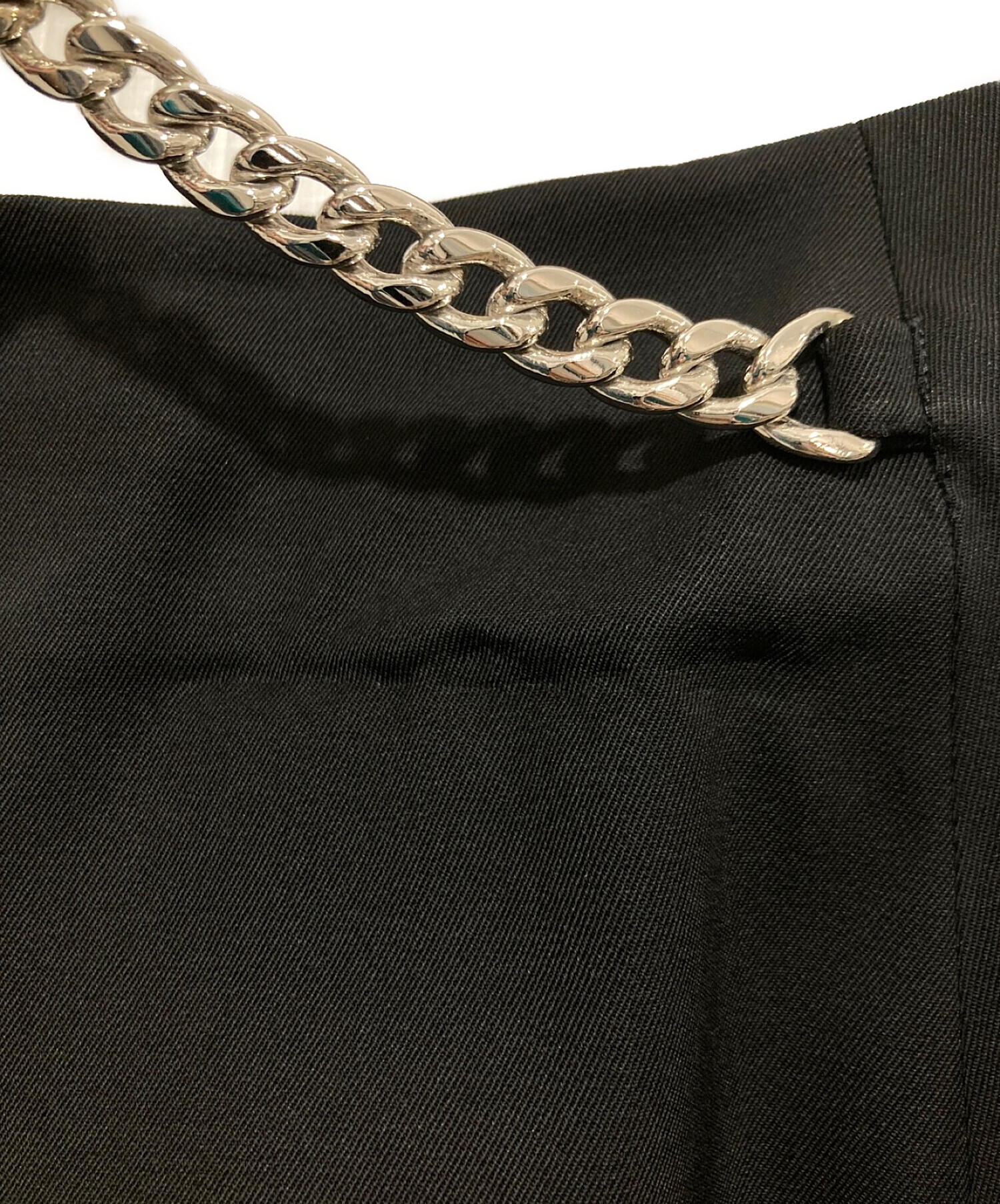 CELINE (セリーヌ) ロゴプレートメタルチェーンスカート ブラック サイズ:40