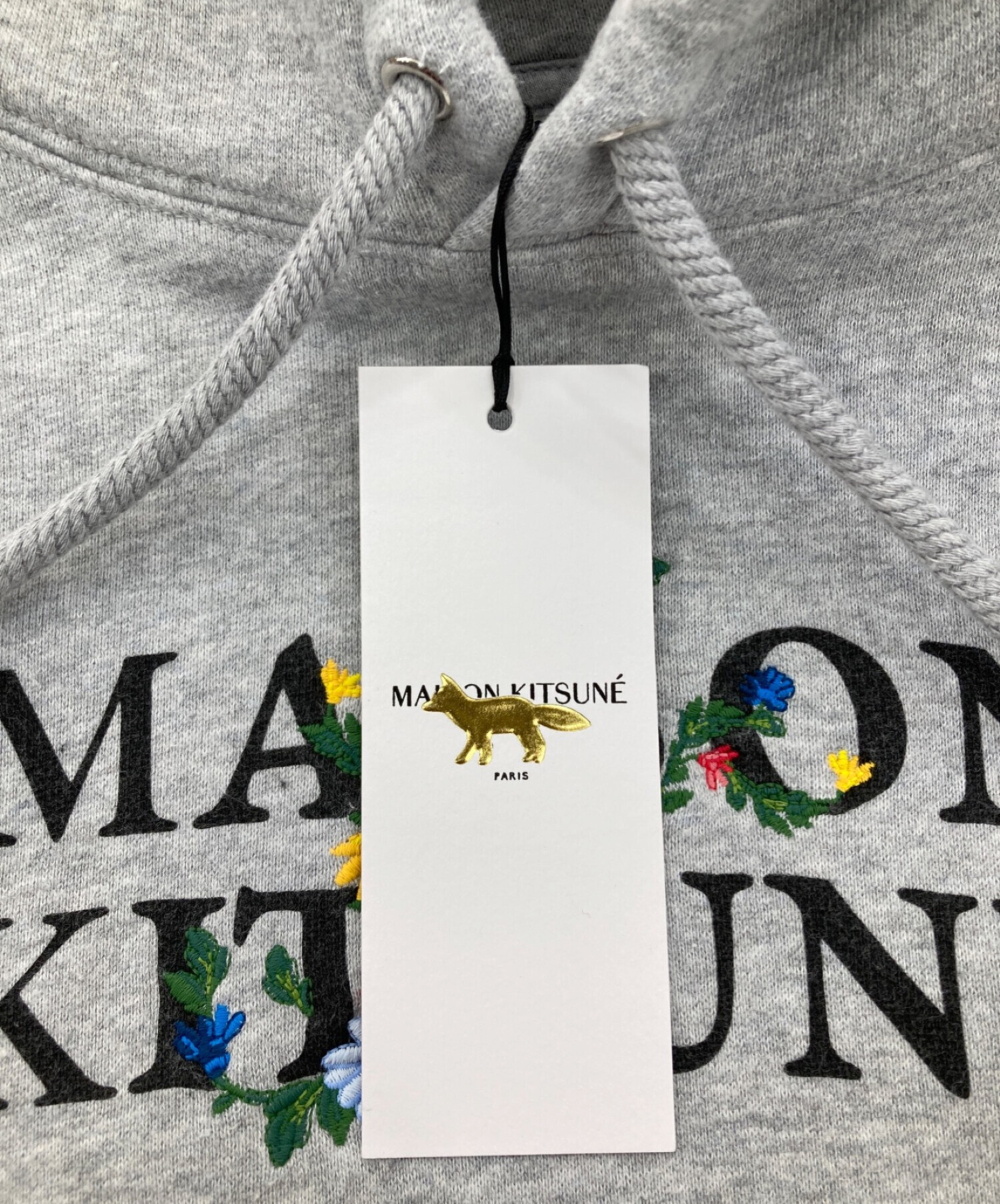 MAISON KITSUNE (メゾンキツネ) FLOWERS COMFORT HOODIE グレー サイズ:L 未使用品