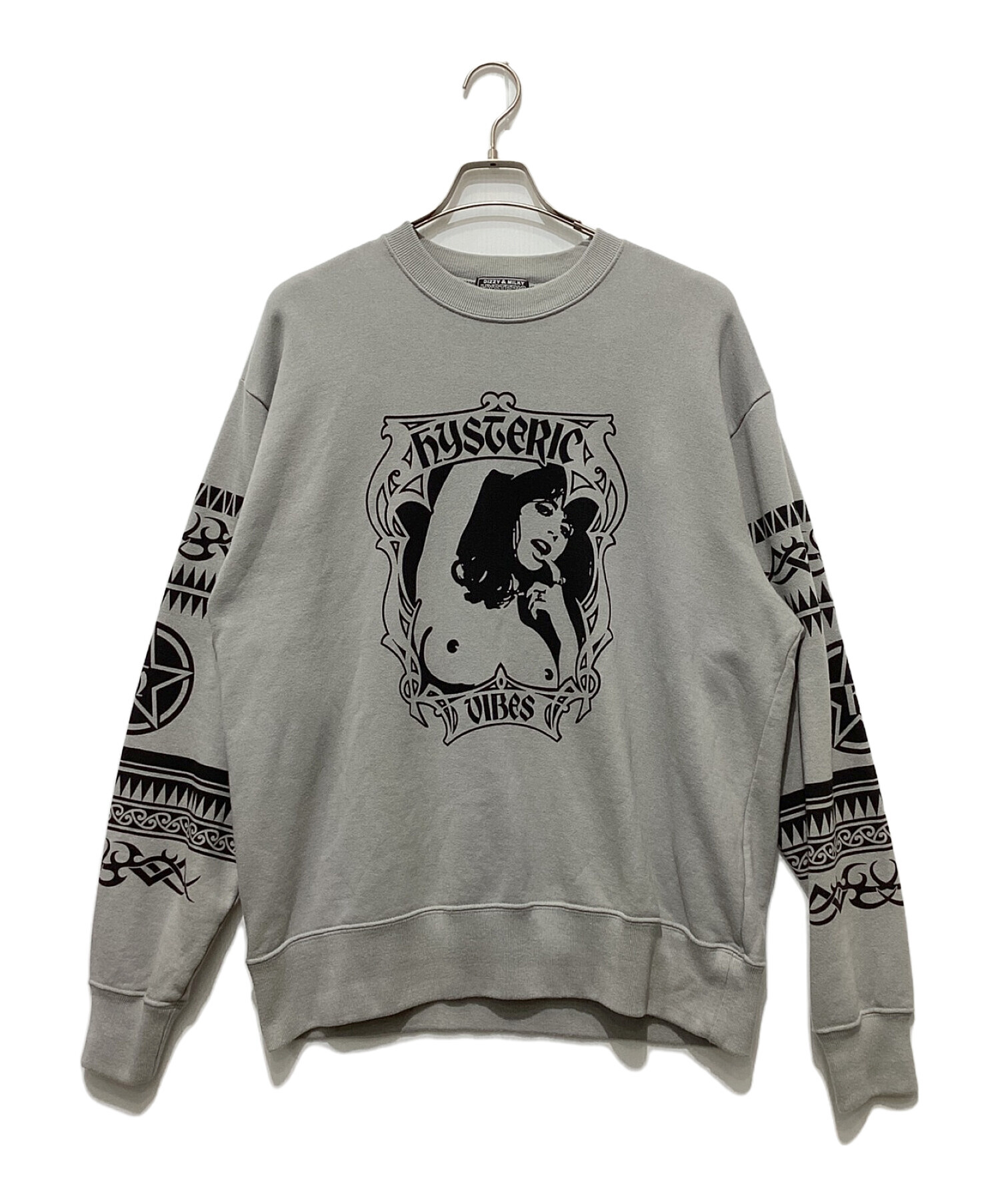 Hysteric Glamour (ヒステリックグラマー) HYSTERIC VIBES ヒステリック バイブス スウェット グレー サイズ:ＸＬ