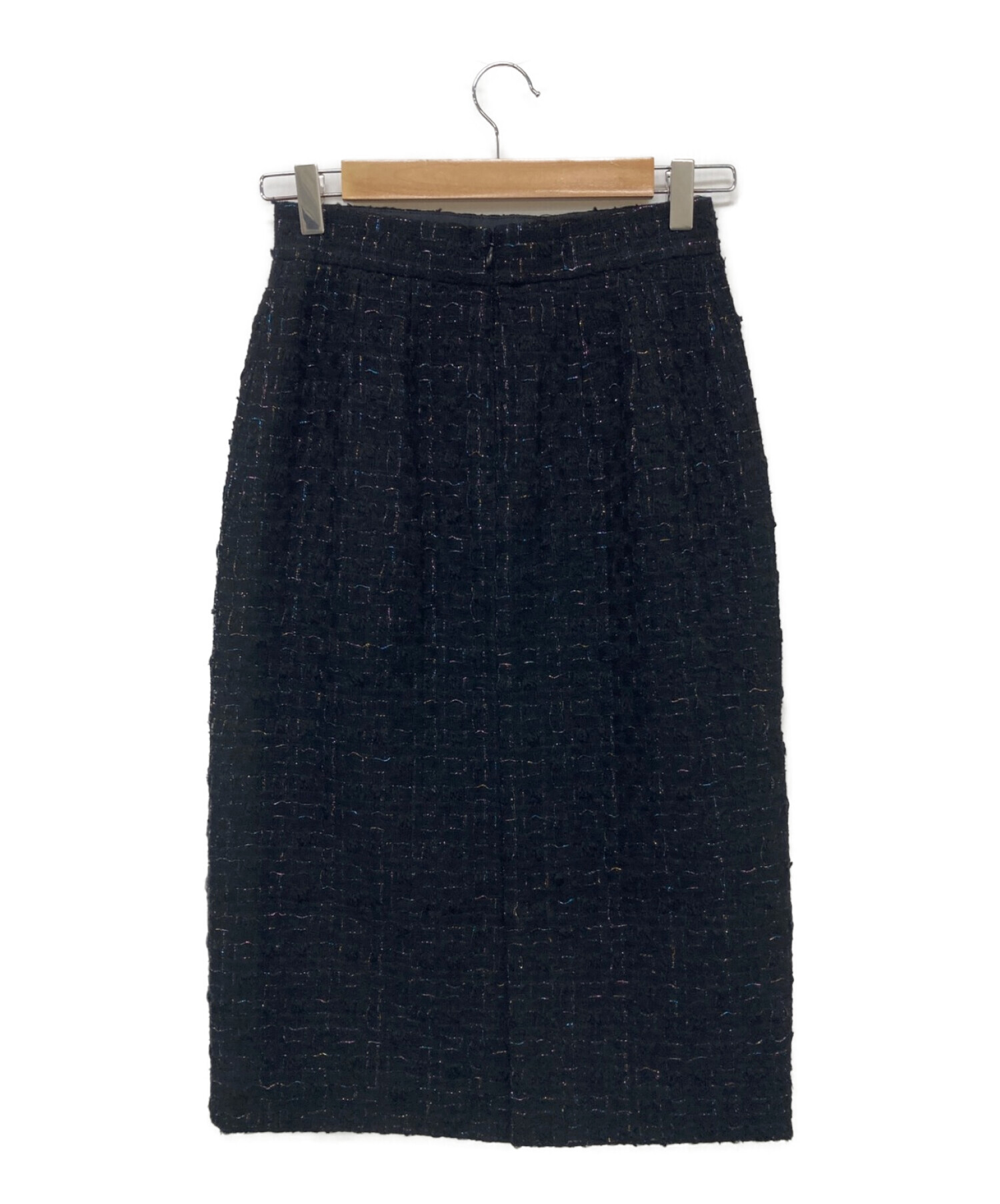 ANAYI (アナイ) ラメツイードタイト スカート ブラック サイズ:36